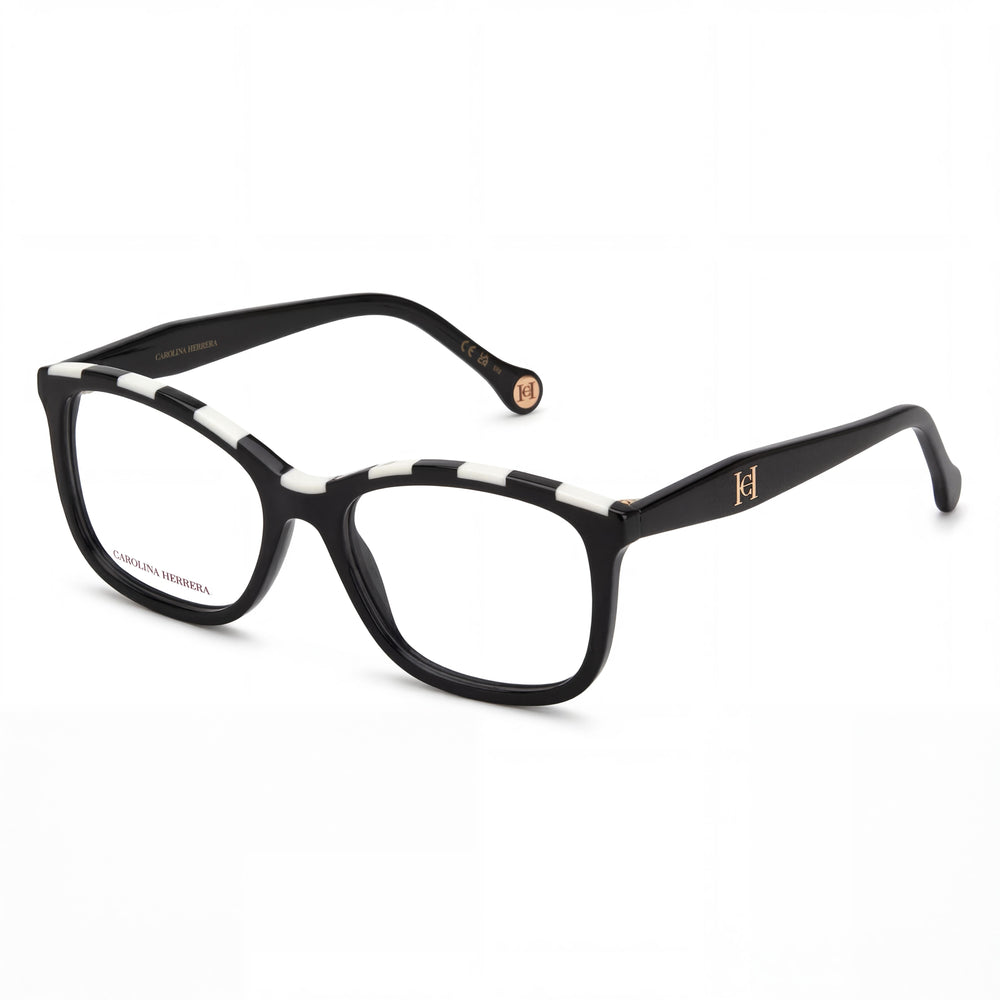 Carolina Herrera Women's Her 0147 Modern Black White Acetate Eyeglasses 54mm