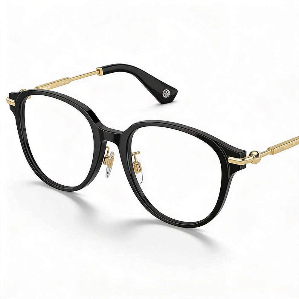 BURBERRY Be 2412d Men's Black Acetate Lightweight Frame with Clear Lenses Eyewear, Lens Width 52mm