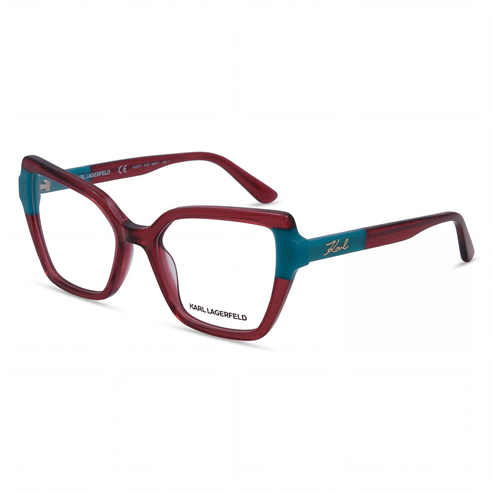 Gafas de sol KARL LAGERFELD Colección Moderna para mujer con montura de acetato en Verde Burdeos y lentes a juego en Verde Burdeos, 53 mm