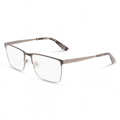 Gafas unisex Calvin Klein Ck22102 de metal rectangulares, color negro y metalizado, 57 mm