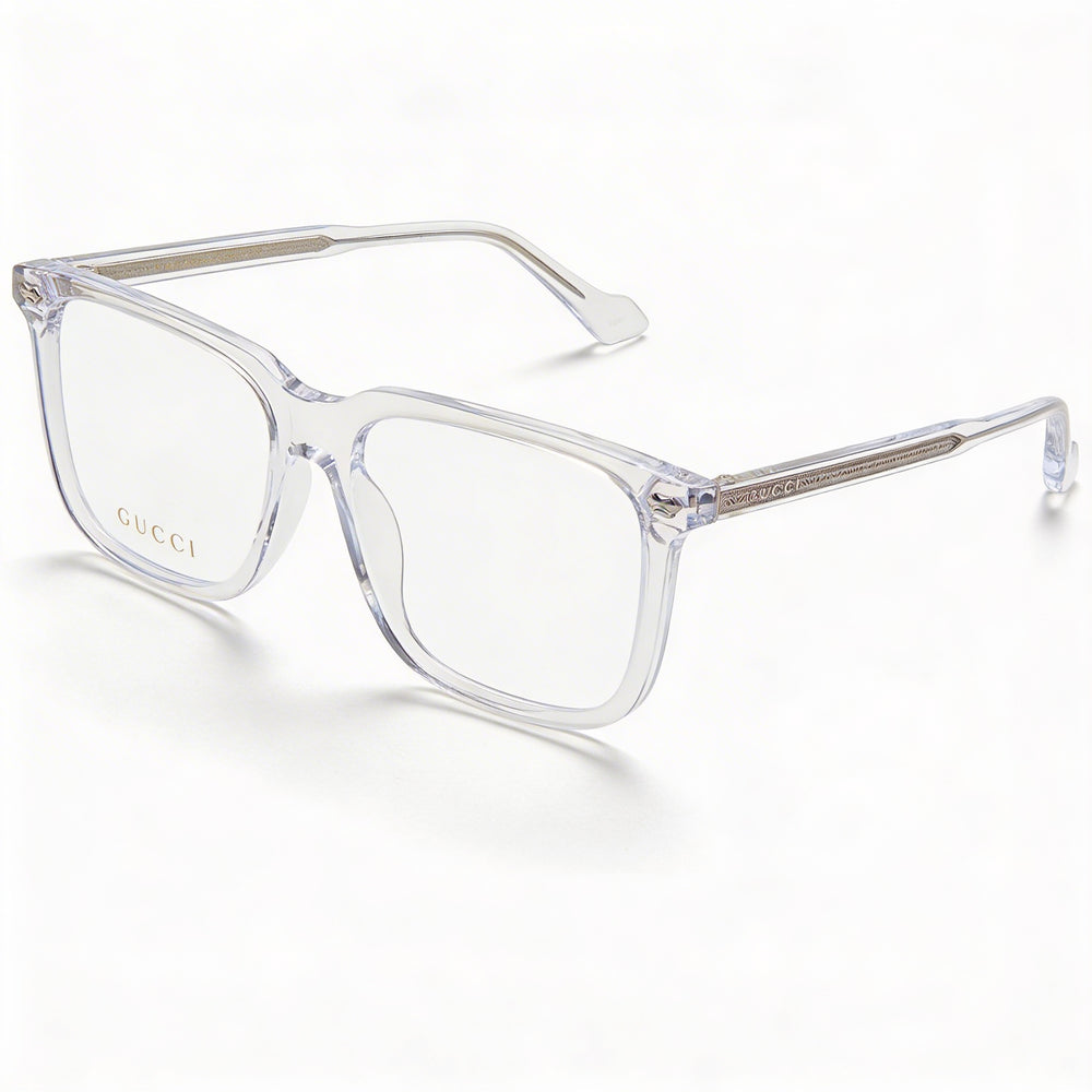 Gucci GG0737O Men's Eyeglasses with Square Full Rim Crystal Plastic Frame, 53-18-150mm