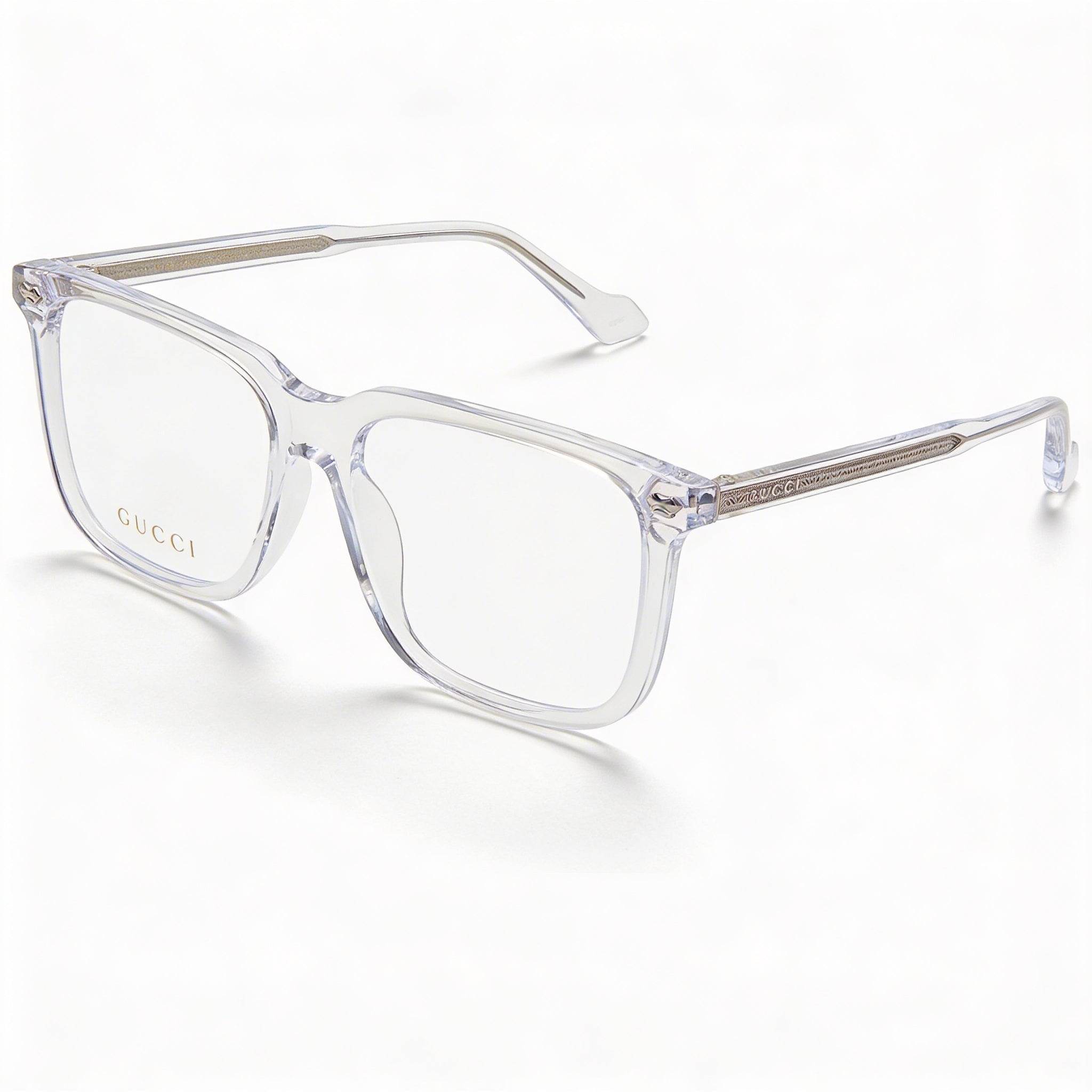 Gucci GG0737O Men's Eyeglasses with Square Full Rim Crystal Plastic Frame, 53-18-150mm, Photo 1