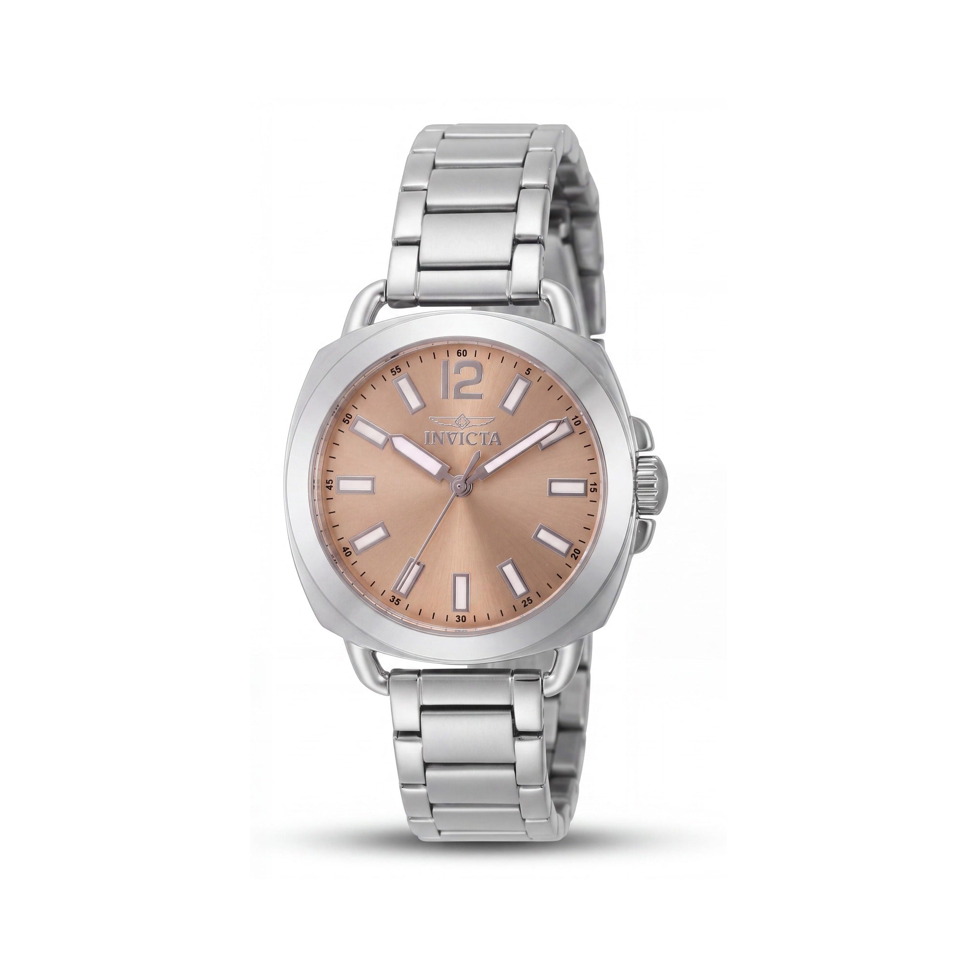 Invicta Fashion Women's Silver Stainless Steel Pink Dial 32mm Scratch-Resistant Quartz Watch, Photo 1