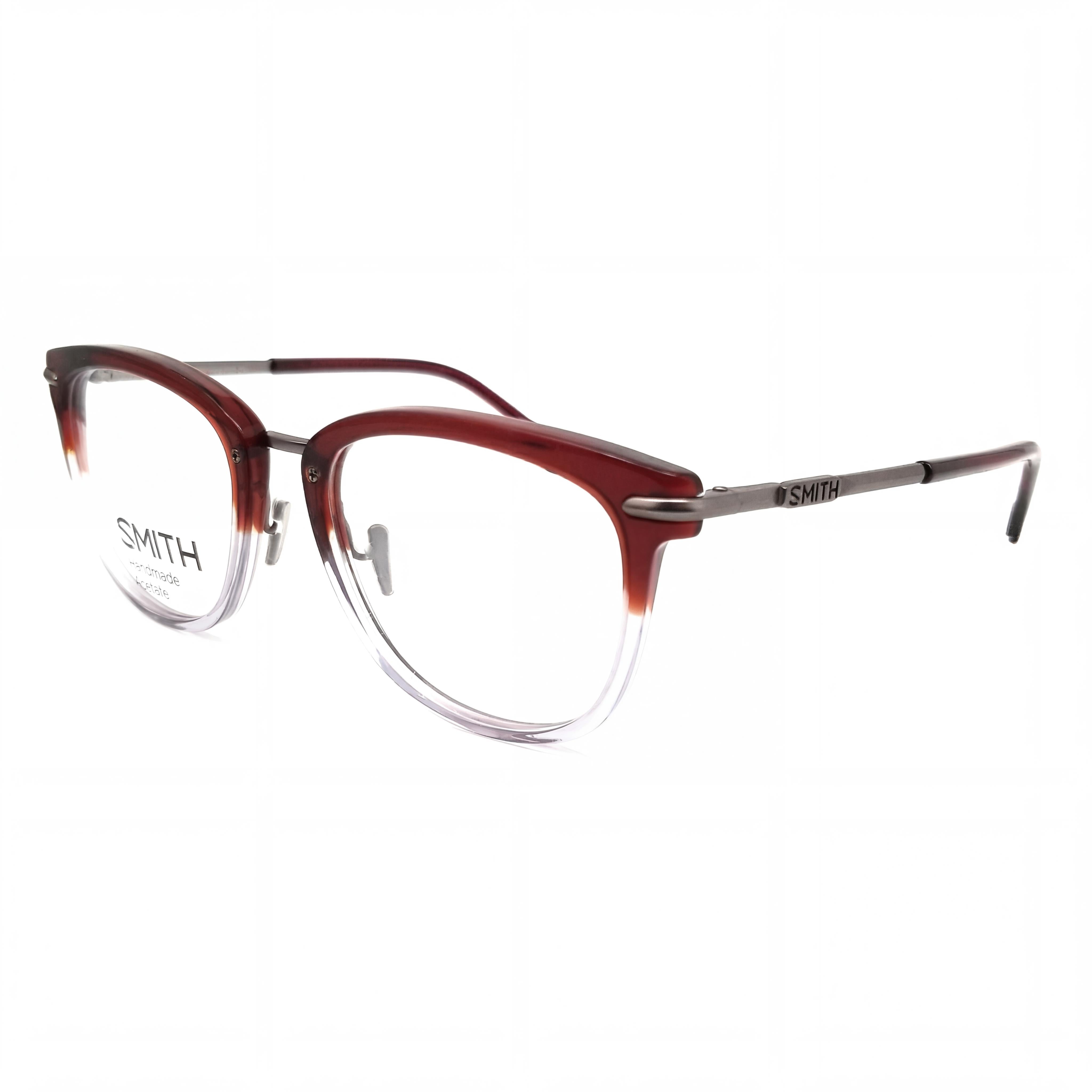 Smith Women's Red Crystal Plastic Full Rim Rectangular Optical Frames, Prescription Ready, Clear Demo Lenses 51-19-140, Photo 1