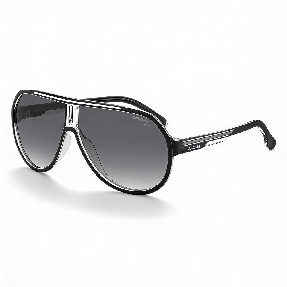 Carrera Modern Unisex Black White Thermoplastic Elastomers Frame UV Protection Sunglasses 64mm