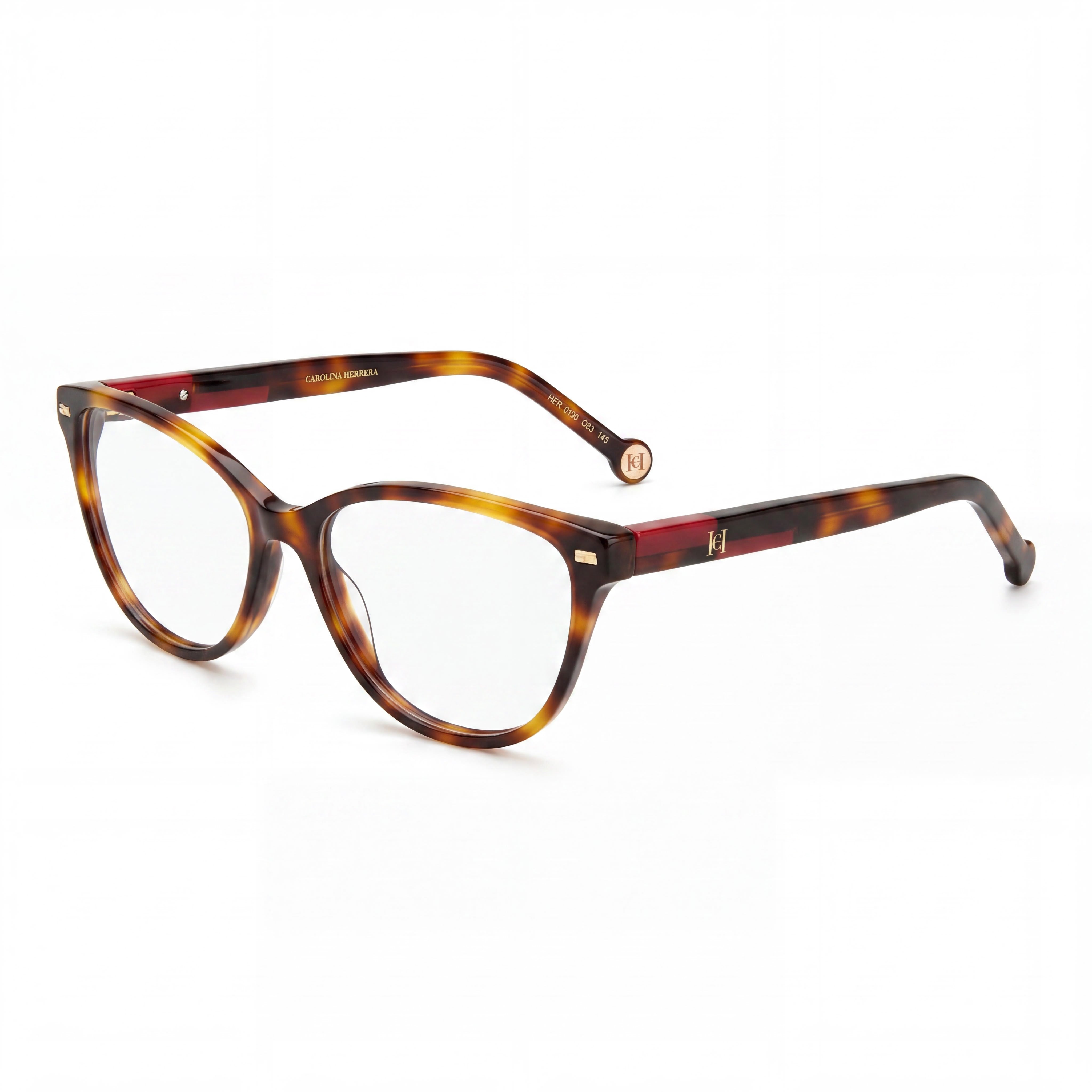 Gafas de sol Carolina Herrera Her 0190 Modern Style para mujer, montura de acetato, color rojo Habana, lente de 54 mm, Photo 1