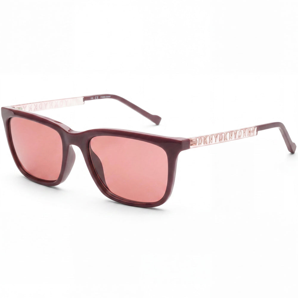 Gafas de sol DKNY Classic para mujer, montura inyectada color sangre, lentes burdeos, protección UV, 55 mm