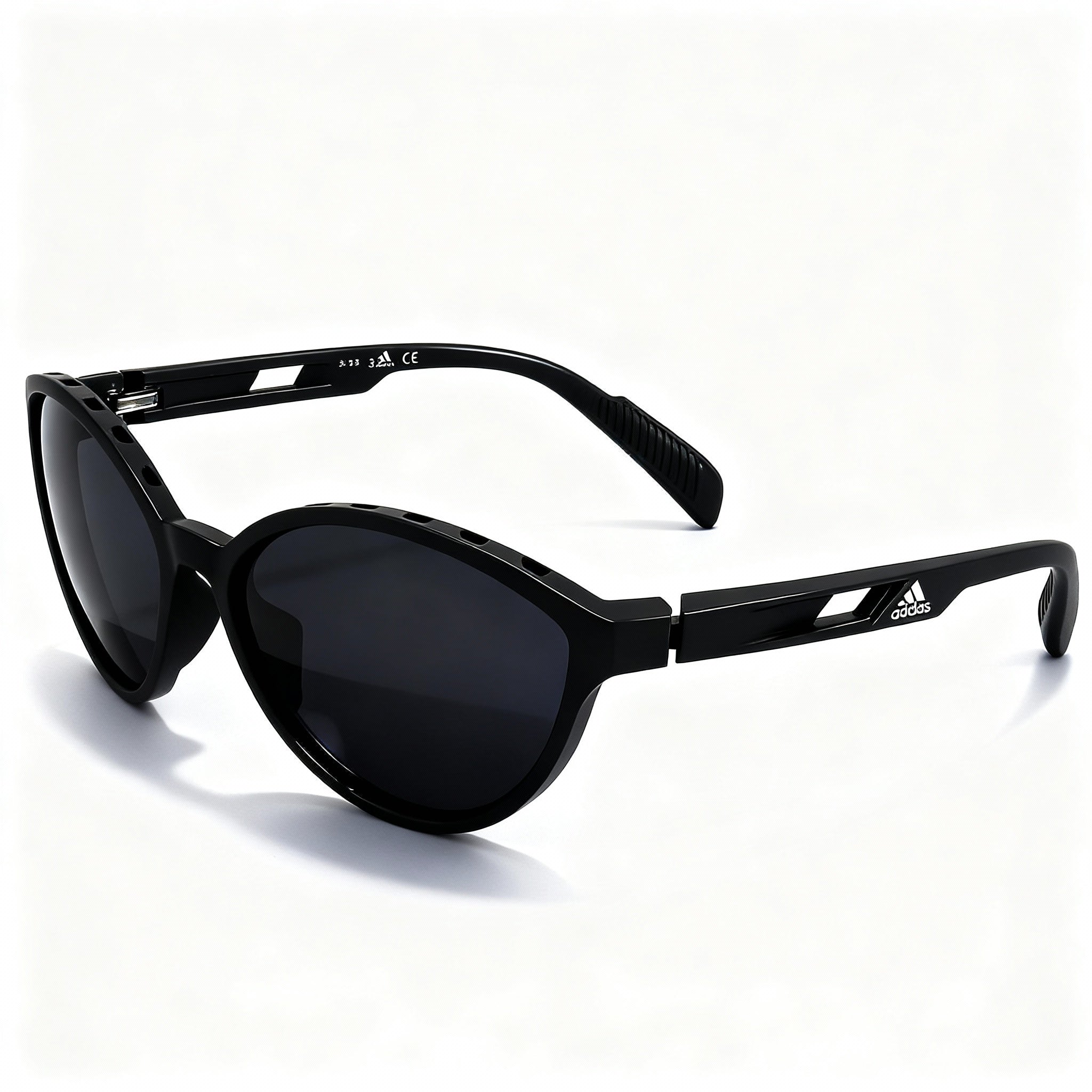 adidas Women's Sp0012 Non-Polarized Sunglasses, Matte Black Plastic 61mm Light Purple/Grey