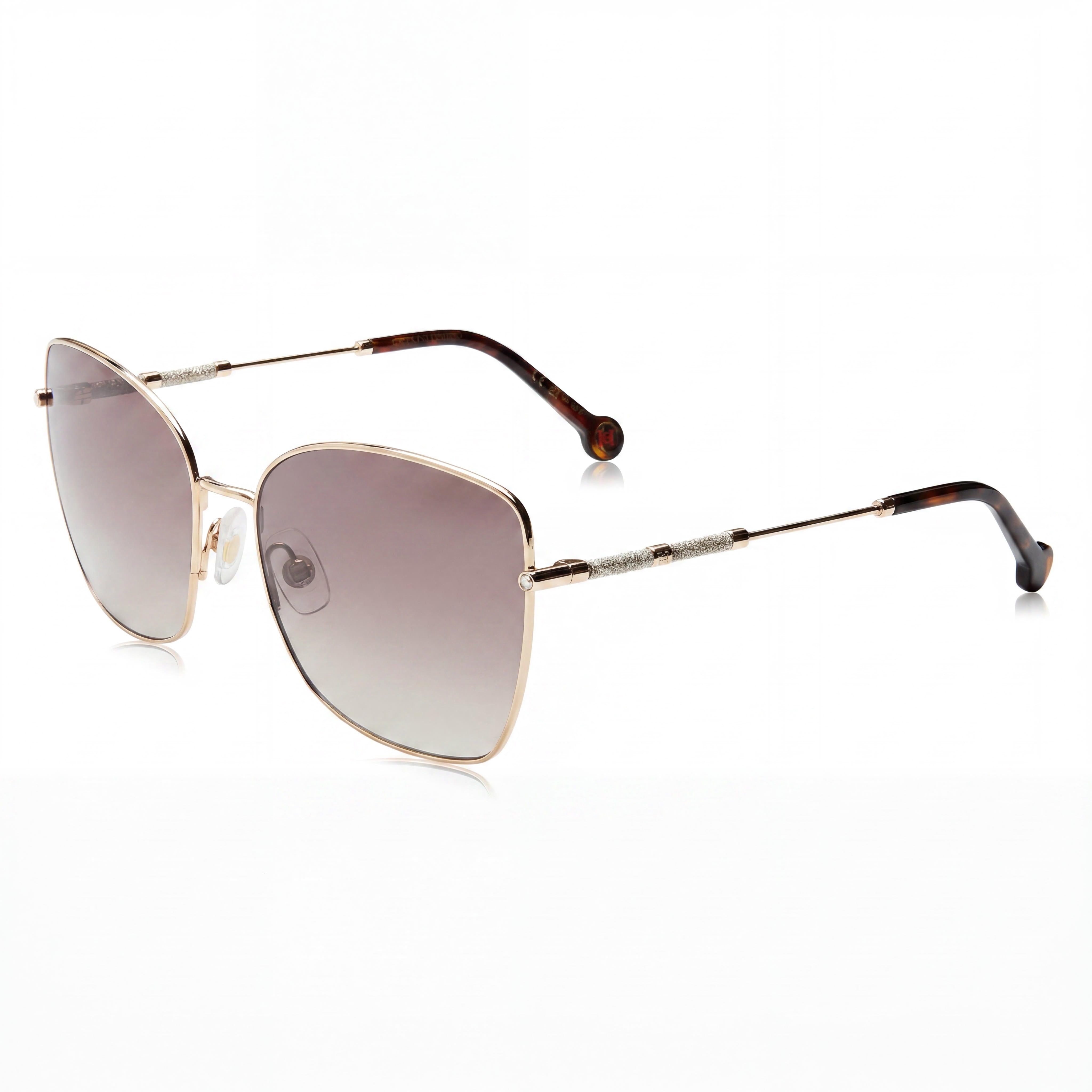Carolina Herrera Women's Casual Rose Gold Metal Frame Butterfly Brown Gradient 100% UV Non-Polarized Sunglasses 59mm, Photo 1