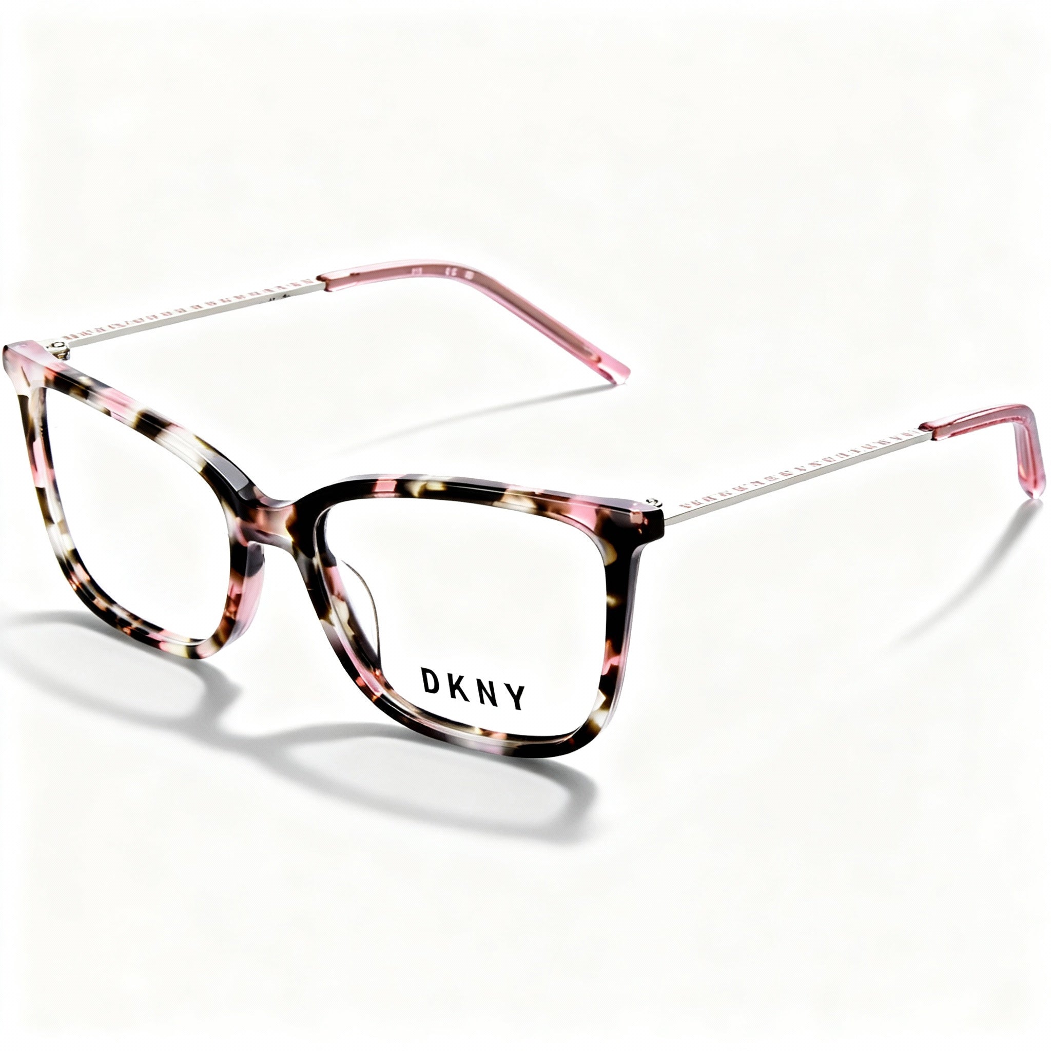 DKNY Dk7008 Unisex Pink Tortoise Alloy Steel Frame Non-Polarized Polycarbonate UV Protection Eyeglasses 52mm