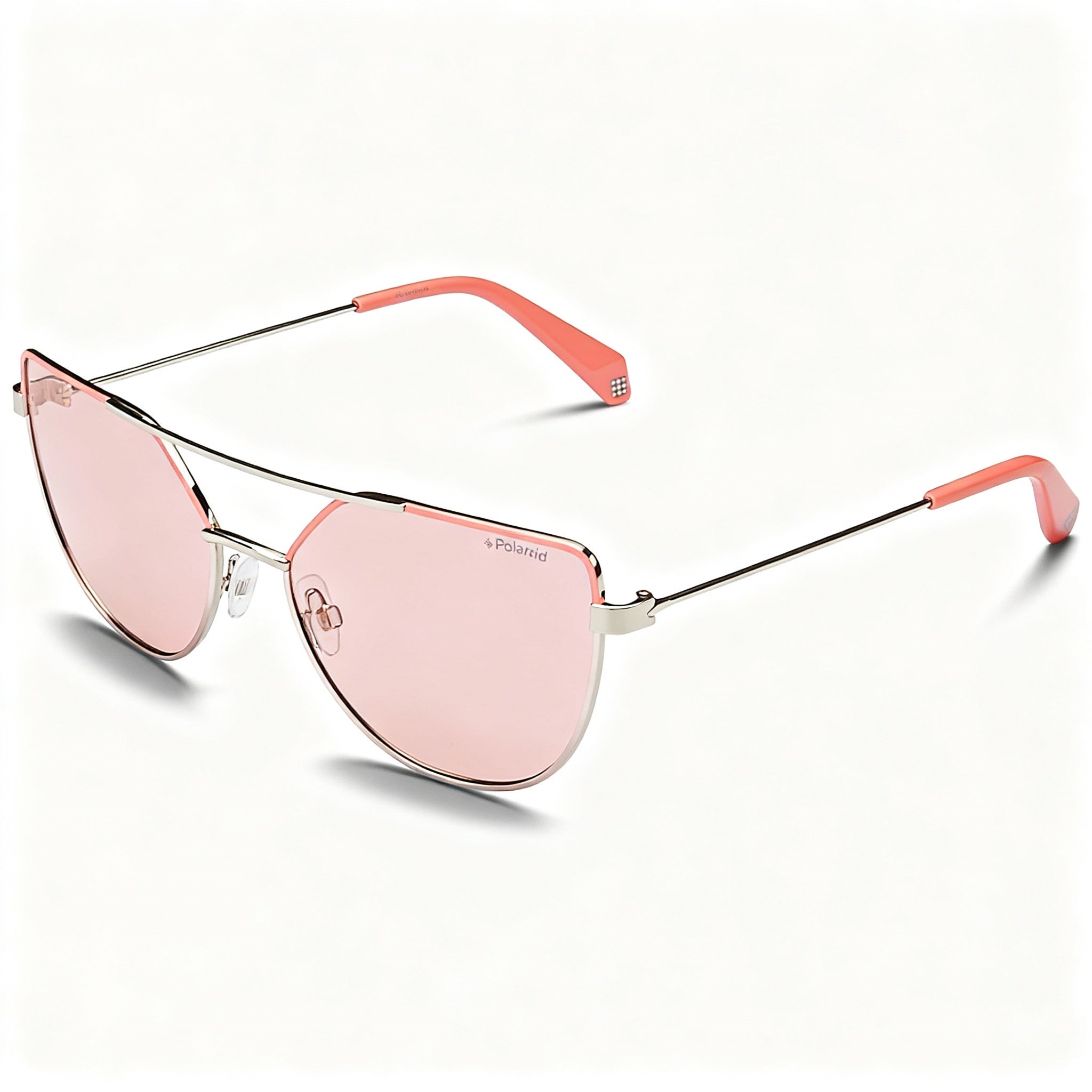 Polaroid Pld 6057/S Women's Pink Metal Pilot Polarized UV Protection Sunglasses with Pink Lenses 58-17-140