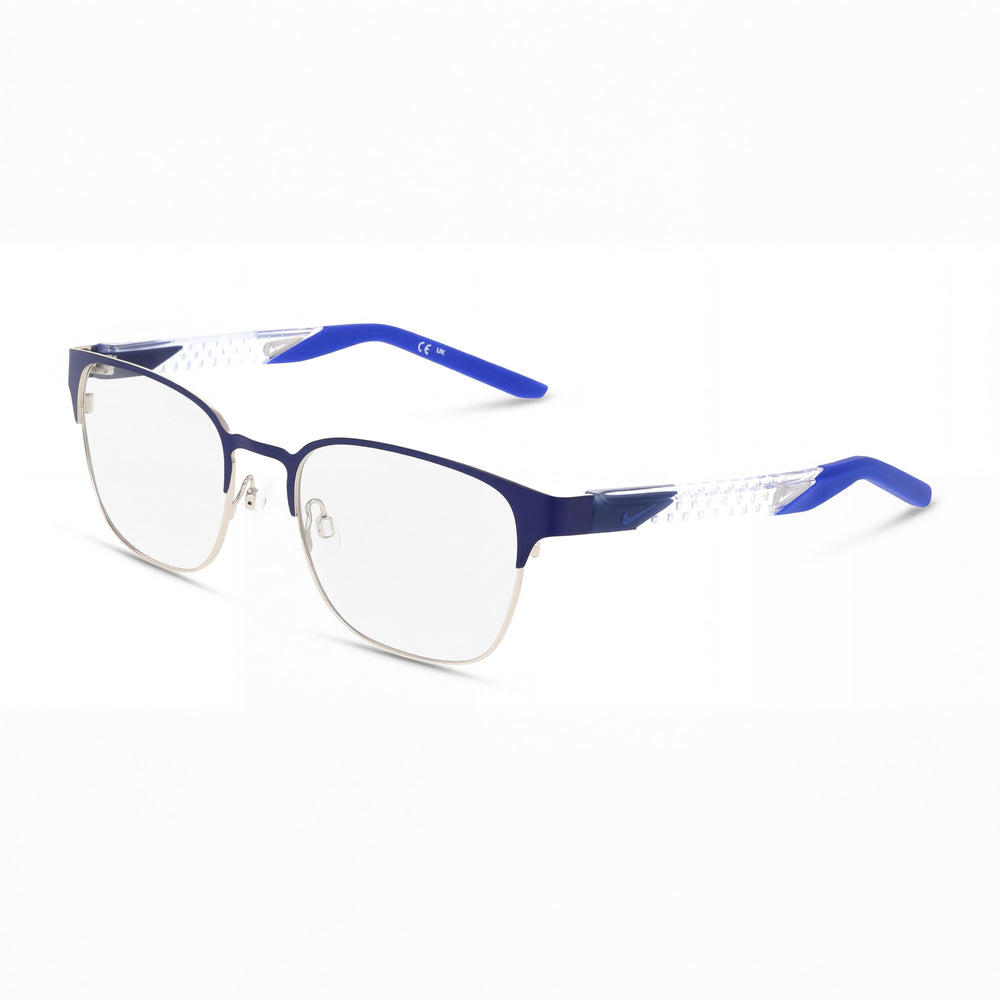 Nike 8156 Unisex Eyeglasses featuring an Acetate Frame in Matte Blue Void and Polycarbonate Lenses 52-19-140