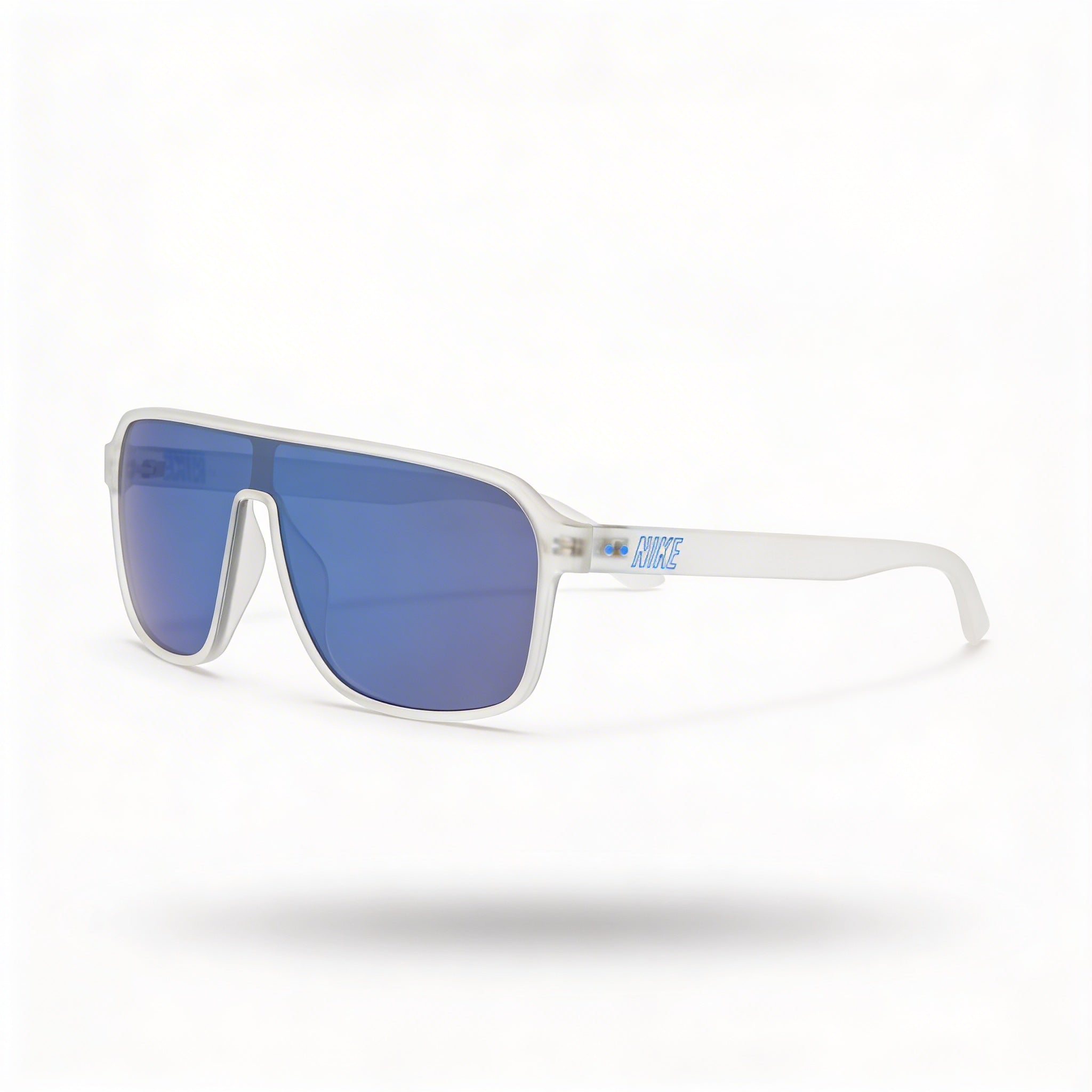 Gafas de sol Nike Vintage Flyer unisex de plástico con espejo, lentes mate, transparentes, gris y azul, 100 % protección UV, 64 mm, Photo 1