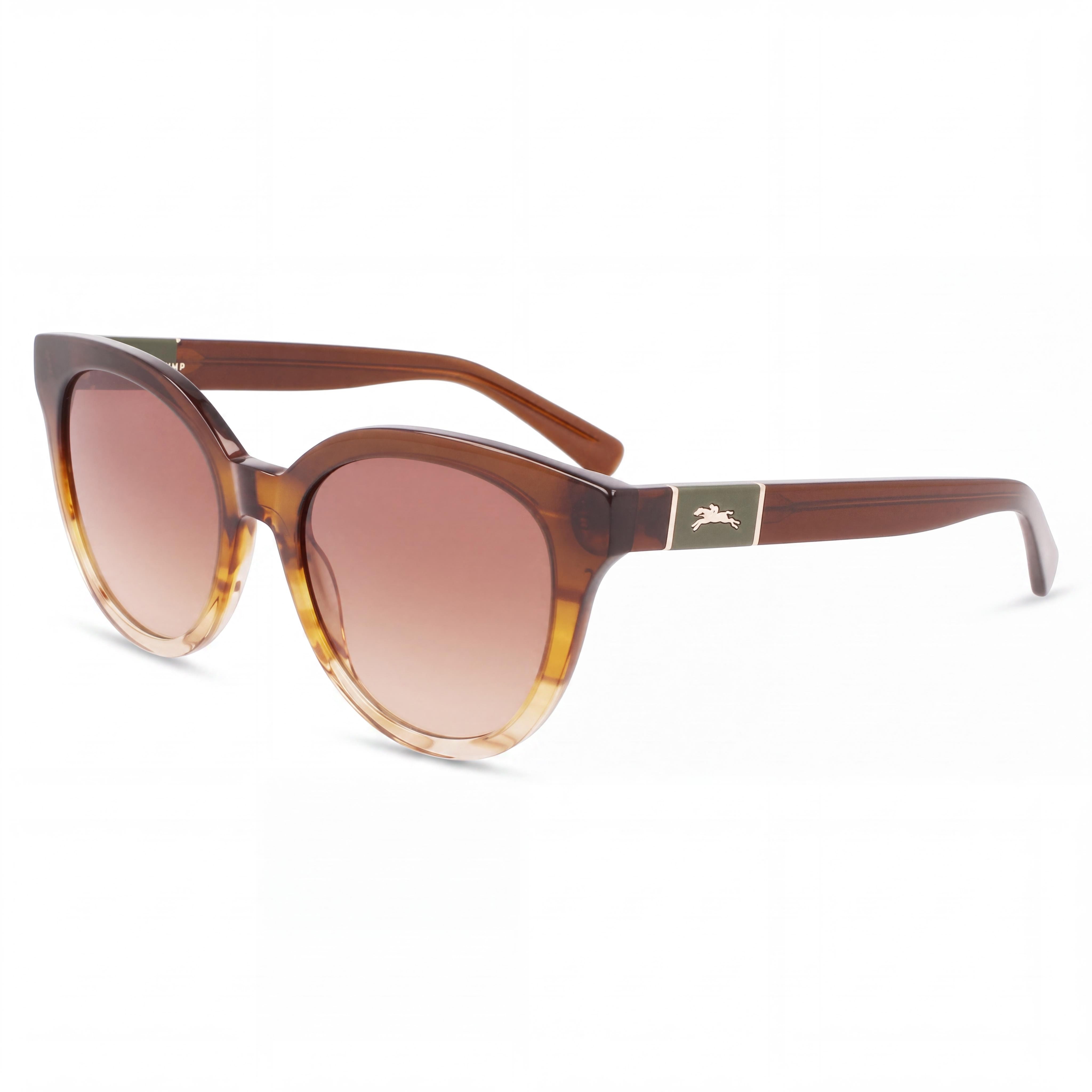 Gafas de sol informales de acetato Longchamp LO697S para mujer, montura miel a rayas, ancho de lente 53 mm, Photo 1