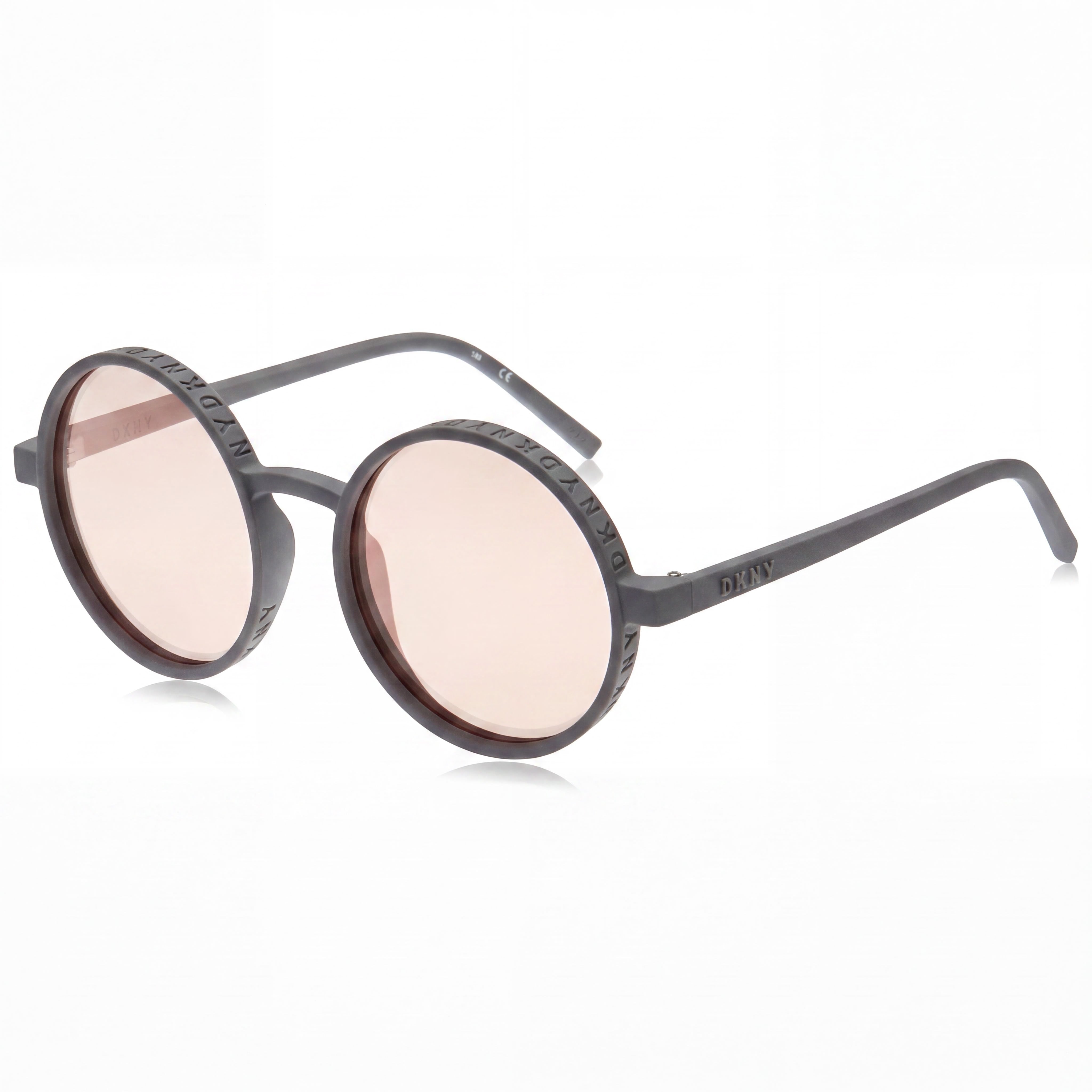 Gafas de sol DKNY Classic Retro-Round para mujer, montura inyectada en gris, lentes de espejo ruborizadas, 53 mm, protección UV, Photo 1