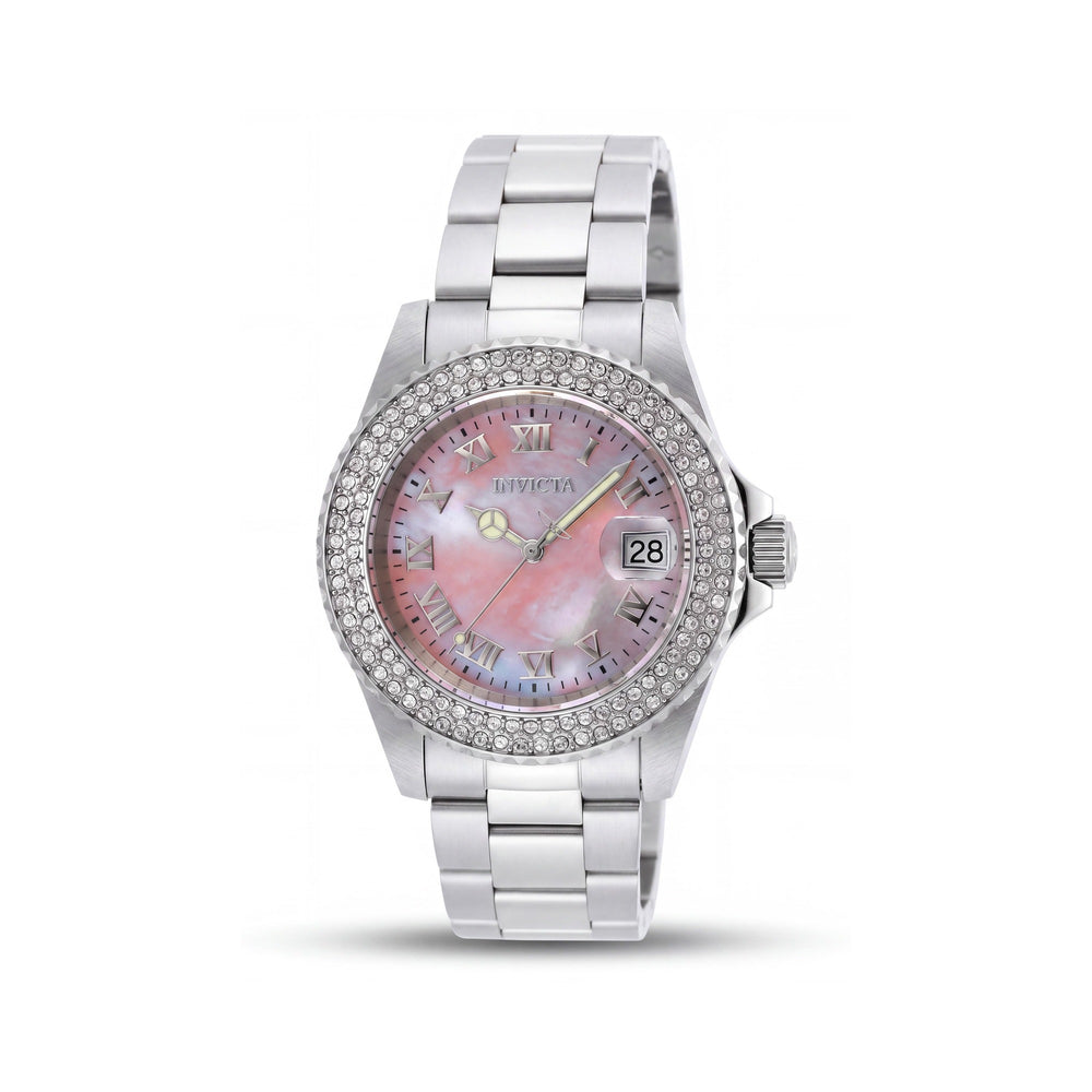 Invicta Angel 19874 Women's Silver Stainless Steel Bracelet Mother of Pearl Dial Water Resistant Watch 40mm