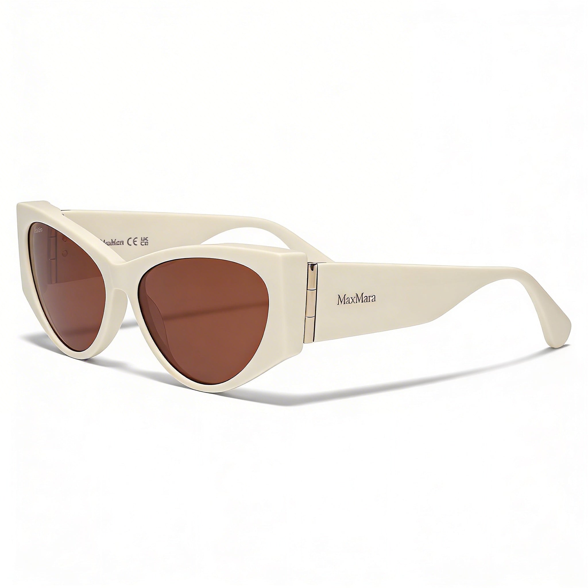 MaxMara Mm0132 Unisex Eyewear featuring a White Frame, Lens Width 58mm, Bridge 15mm, Temple 135mm, Photo 1