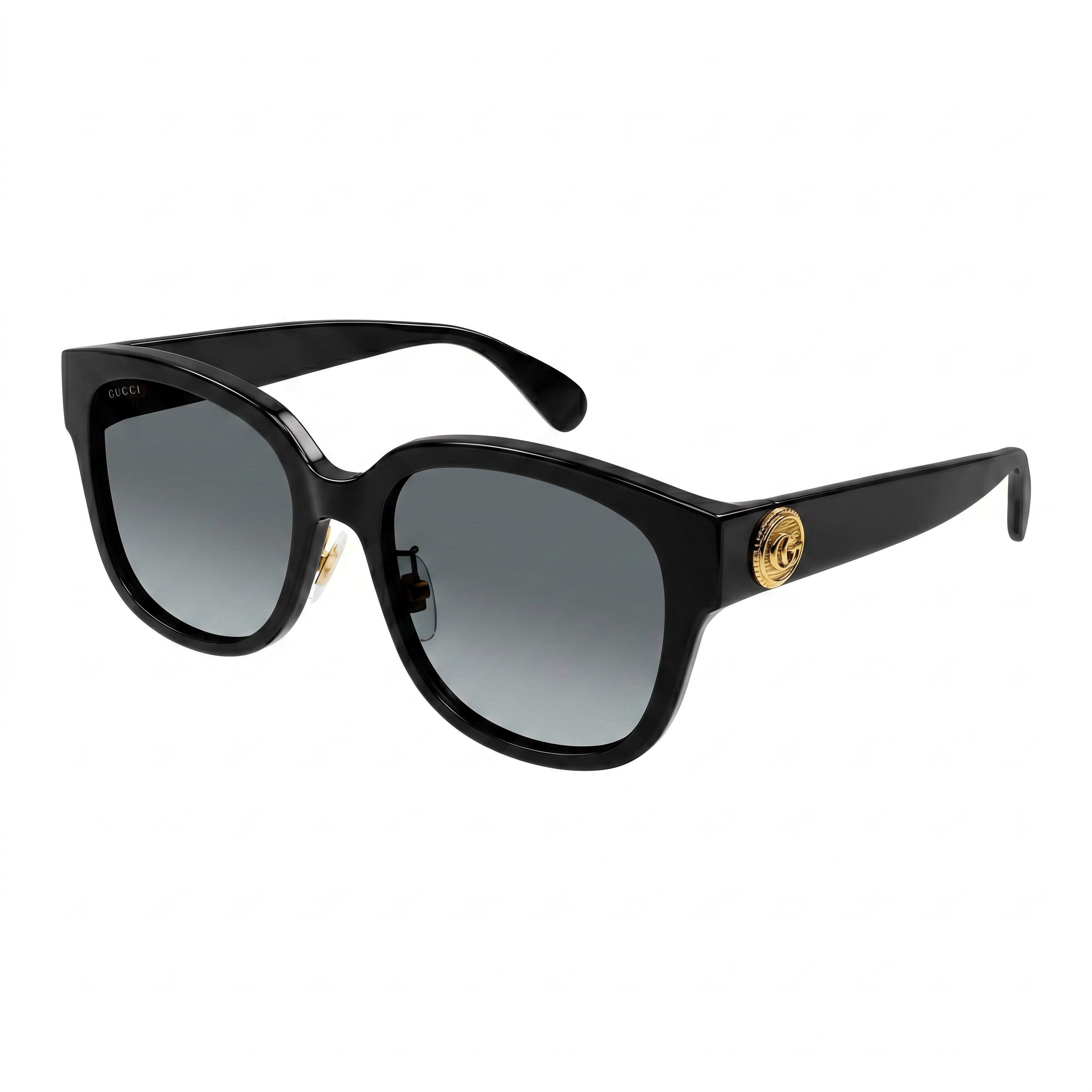 Gucci Gg1409sk-001 Women's Oversized Rounded Cat Eye Sunglasses, Black Recycled Acetate, Black-Grey Gradient 55mm, Photo 1