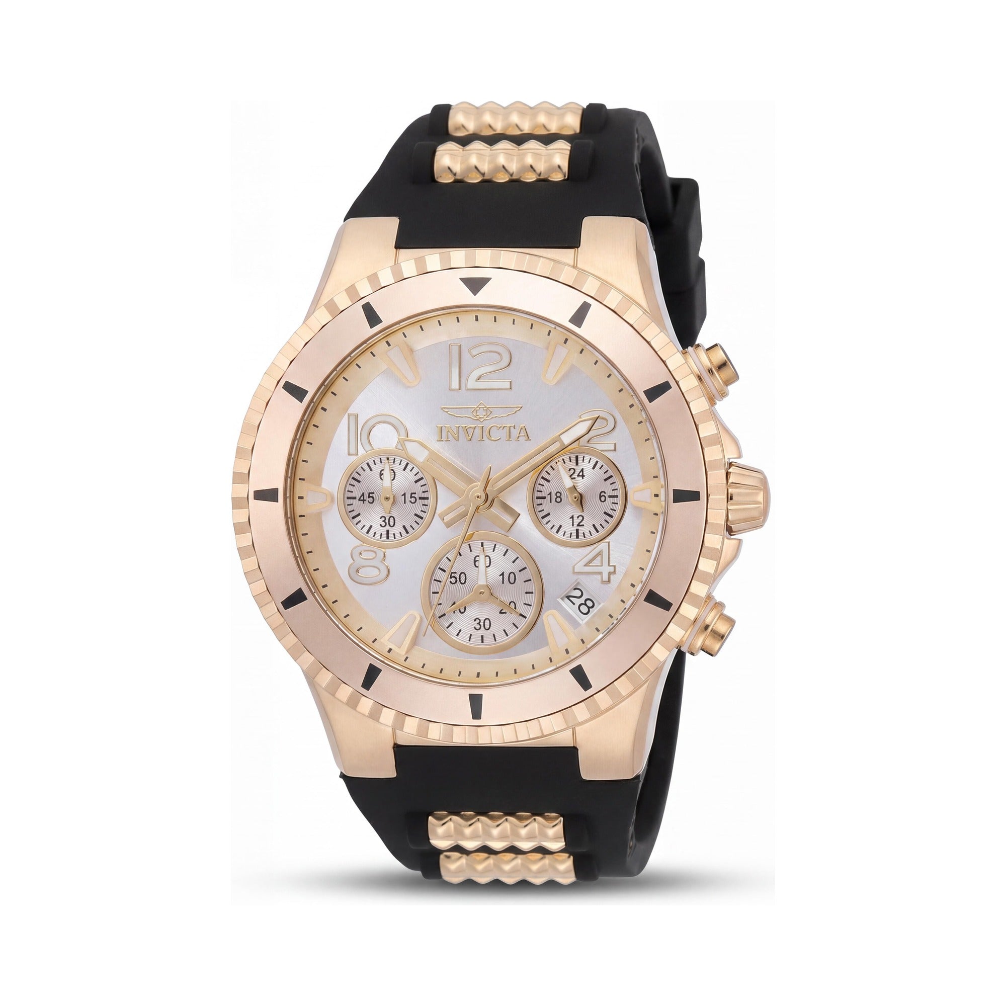 Reloj Invicta BLU 49804 Cronógrafo de cuarzo, correa de silicona, esfera plateada, 39 mm, resistente al agua hasta 10 ATM, Photo 1