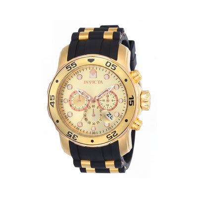 Invicta Reloj de pulsera para hombre, cronógrafo, resistente al agua, de 49 mm, tono dorado, oro rosa, acero inoxidable y poliuretano
