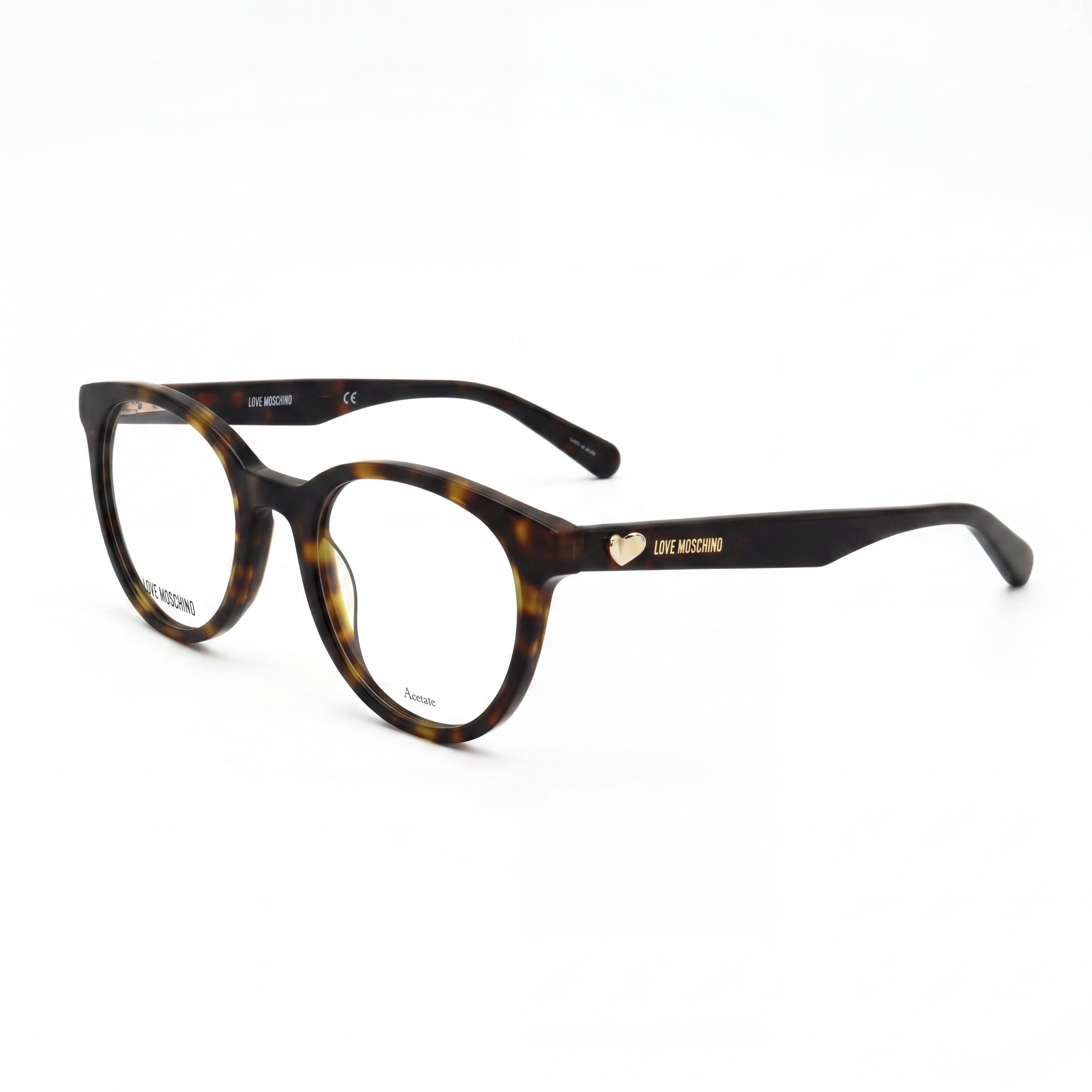 Monturas de gafas redondas de plástico Moschino MOL518 de aro completo para mujer en Habana con lentes de policarbonato de 49 mm, Photo 1