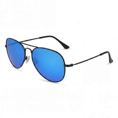 Columbia C113SP NORWESTER Unisex Metal Sunglasses, Satin Black Frame, Blue Polarized UV Protected Lenses, 59mm