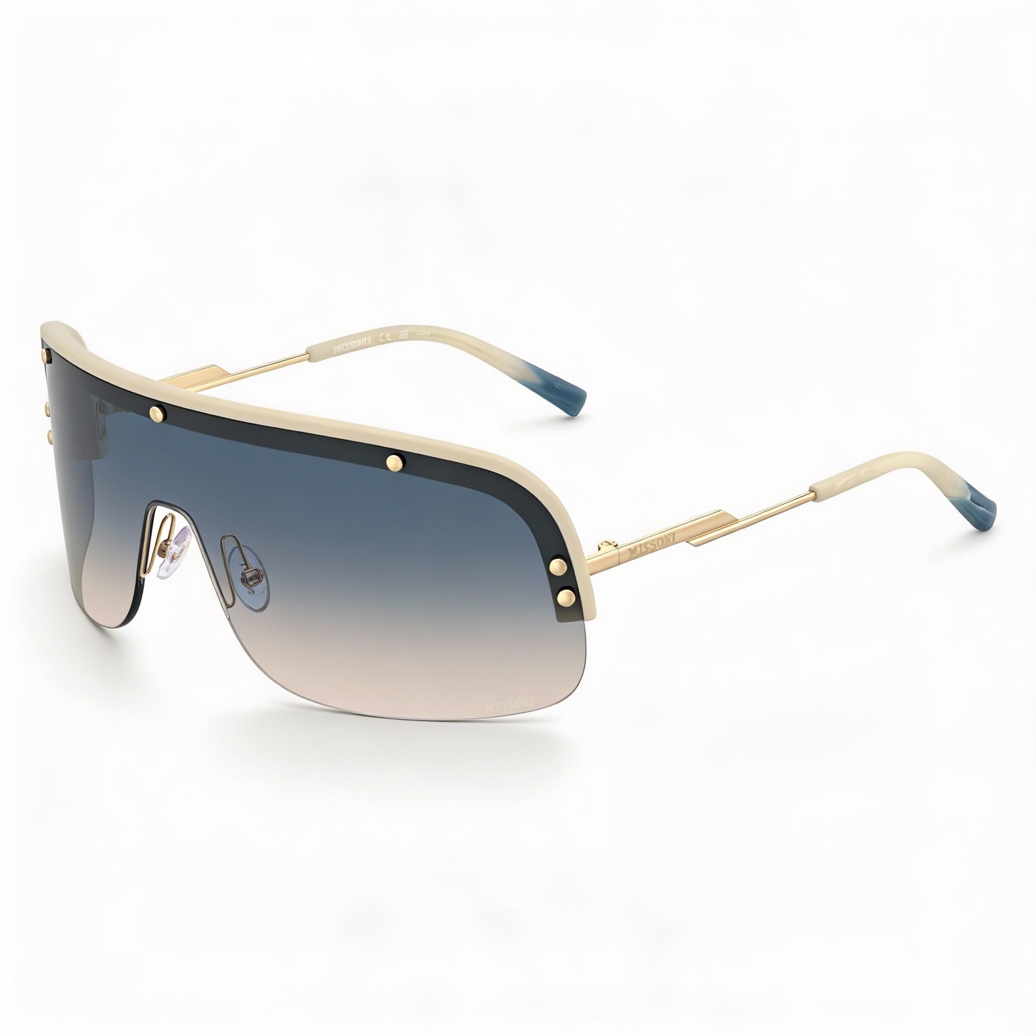 M Missoni Casual Women's Polyamide Sunglasses Matte Beige Gold Blue Doubleshade Peach 99-01-115, Photo 1