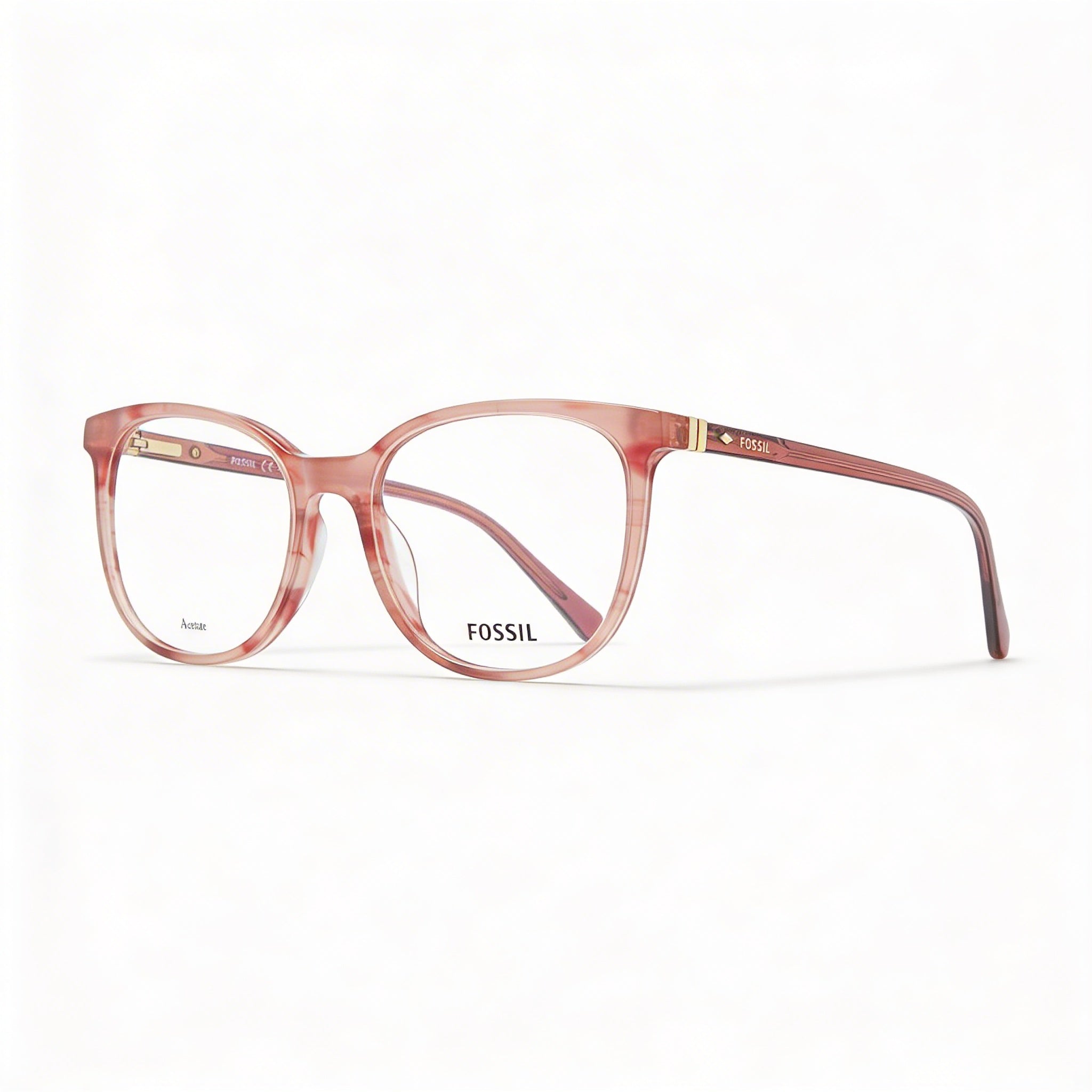 Fossil Modern Women's Plum Acetate Optical Eyeglasses, Designed for Everyday Comfort, 53mm Lens Width, Photo 1