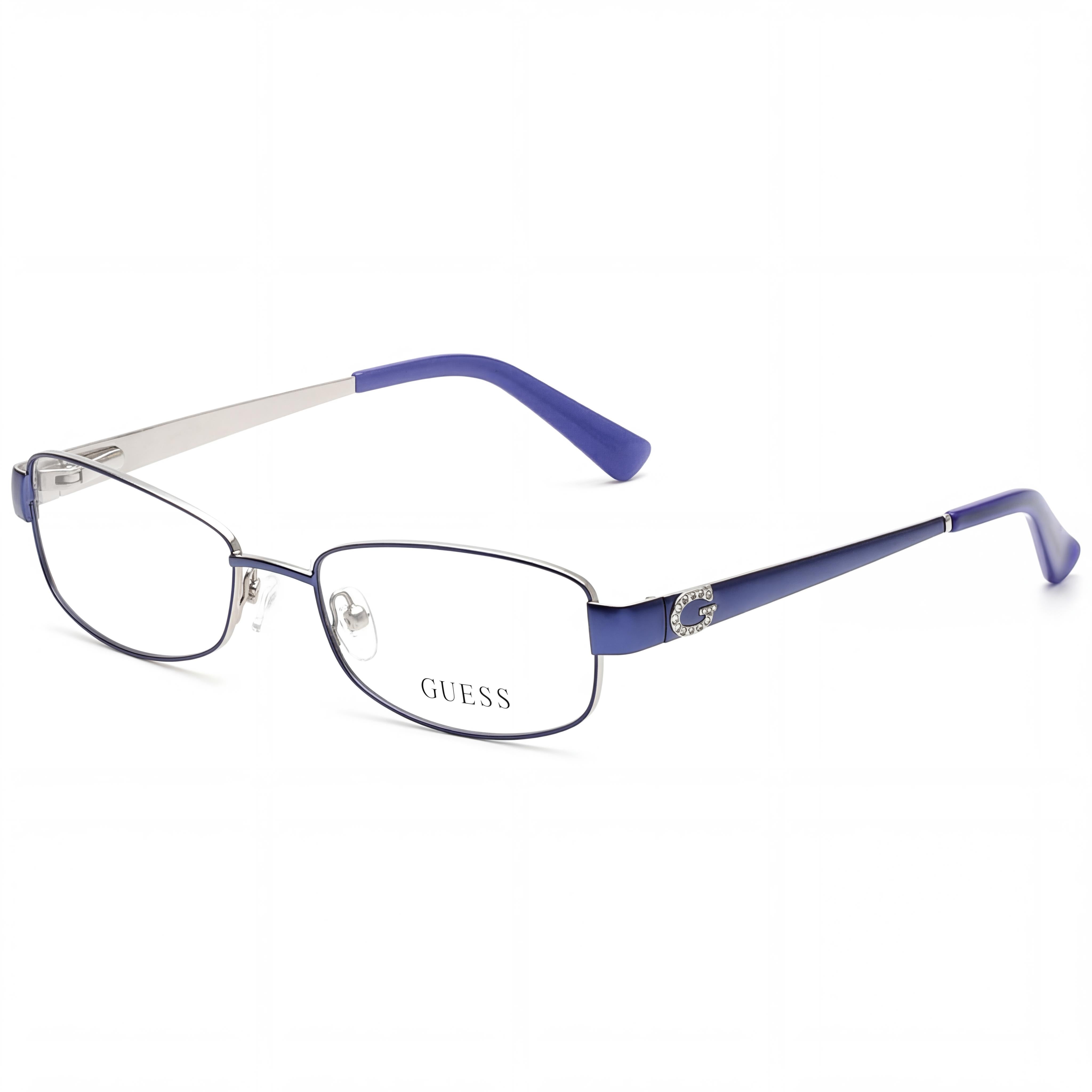 Guess Gu2569 C53 Unisex Optical Eyeglasses, Matte Blue Metal Frames, Lens 53mm, Bridge 17mm, Temple 135mm, Photo 1