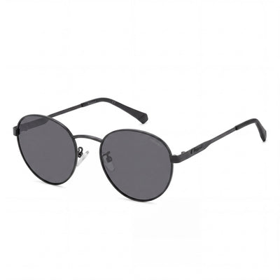 Polaroid Classic Unisex Matte Black Stainless Steel UV Protected Grey Polarized 52mm Sunglasses