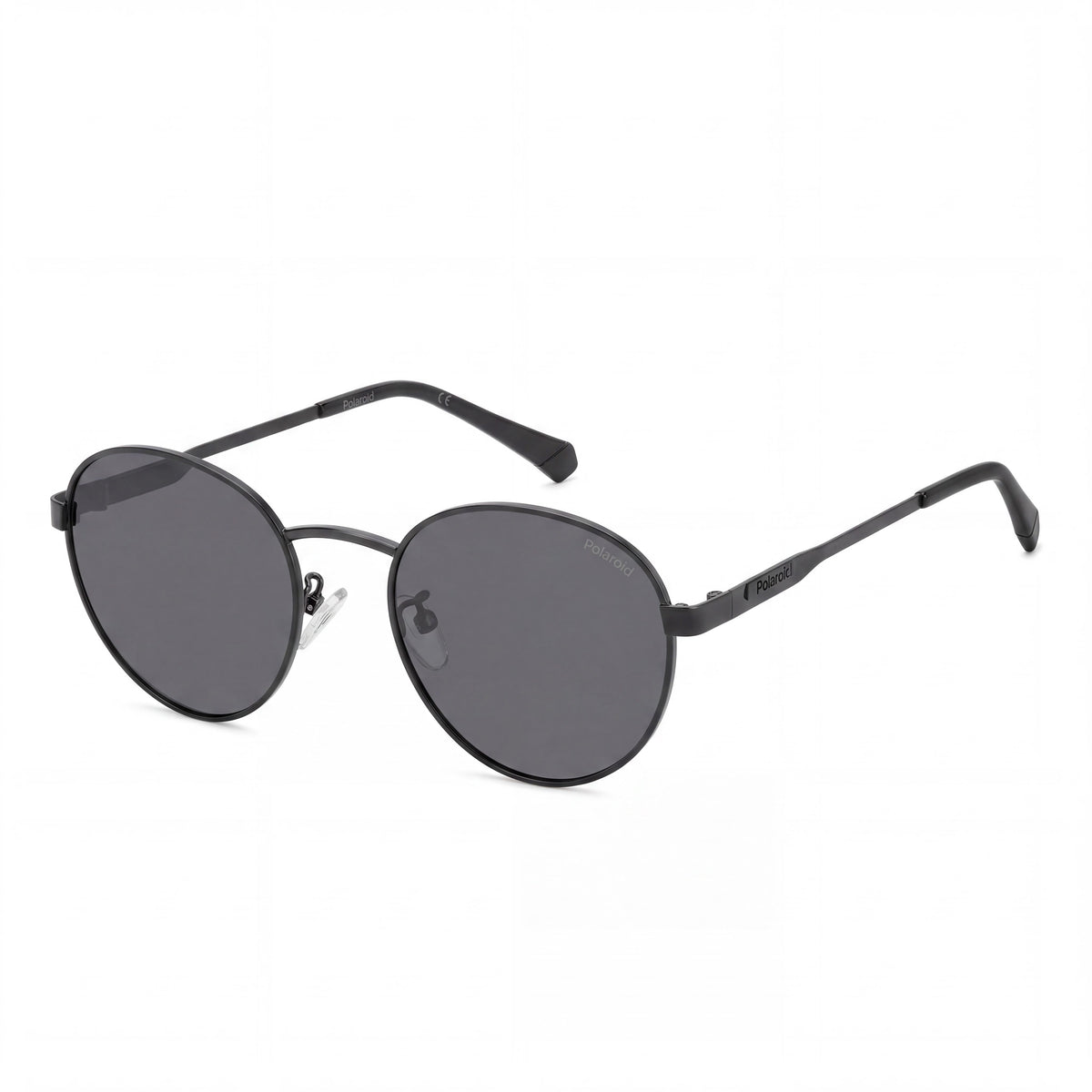 Polaroid Classic Unisex Matte Black Stainless Steel UV Protected Grey Polarized 52mm Sunglasses, Photo 1