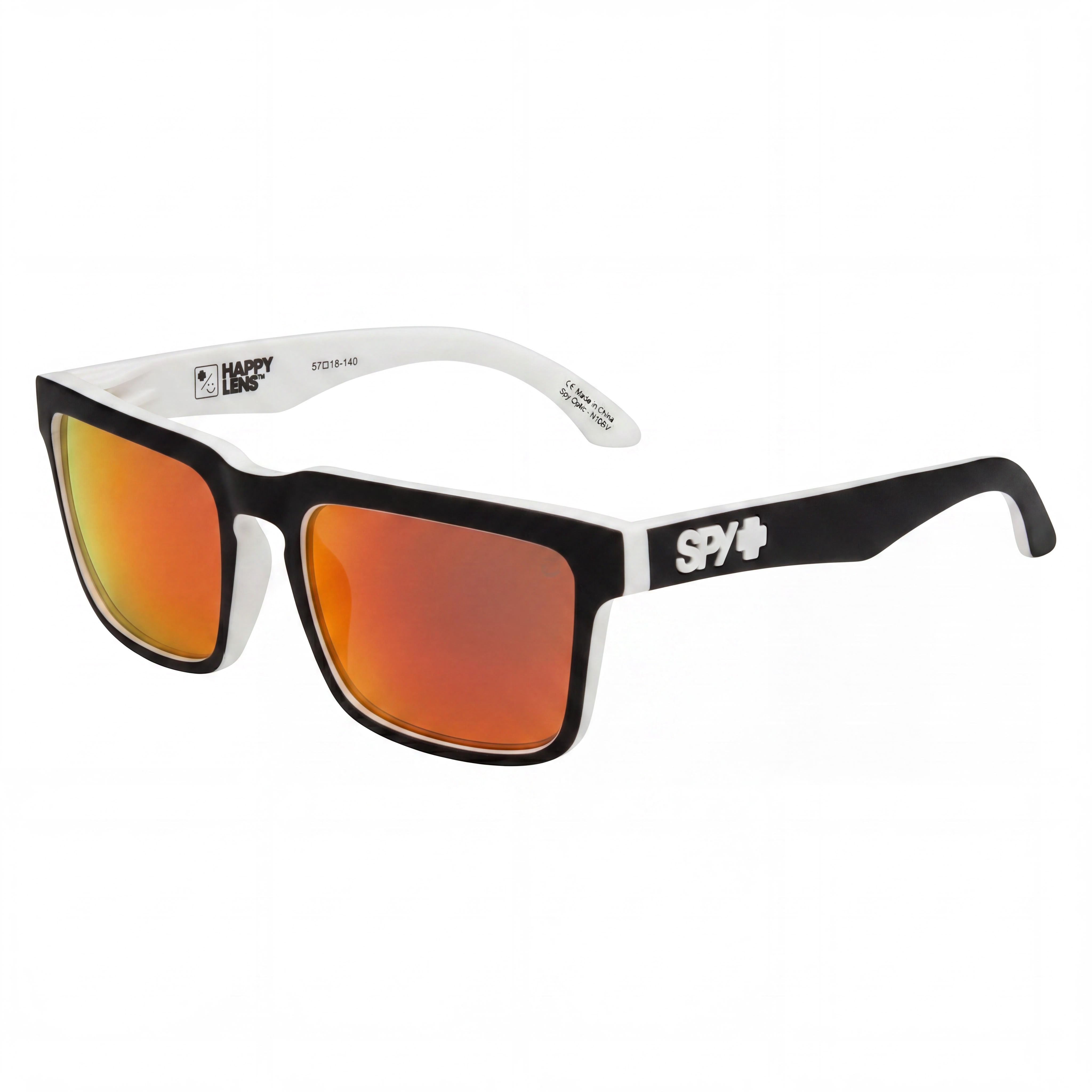 Spy Modern Women's Sunglasses, Whitewall Plastic, Happy Gray Green with Red Spectra Mirror Polycarbonate Lenses, 100% UV, 57mm, Photo 1