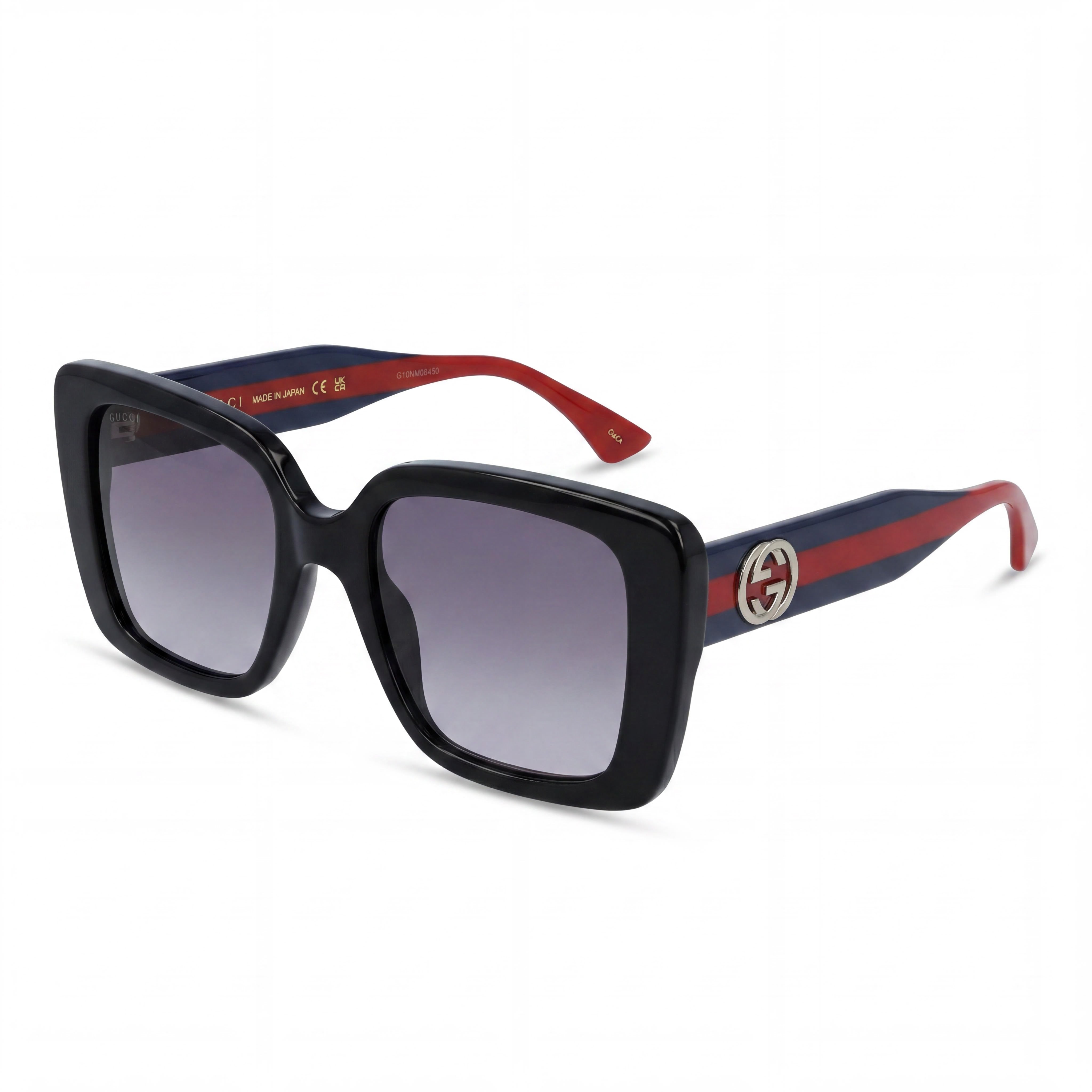 Gucci GG1861S Women's Butterfly Sunglasses Black, Blue & Red Plastic Frame Dark Violet Non-Polarized 100% UV Protection 53mm, Photo 1