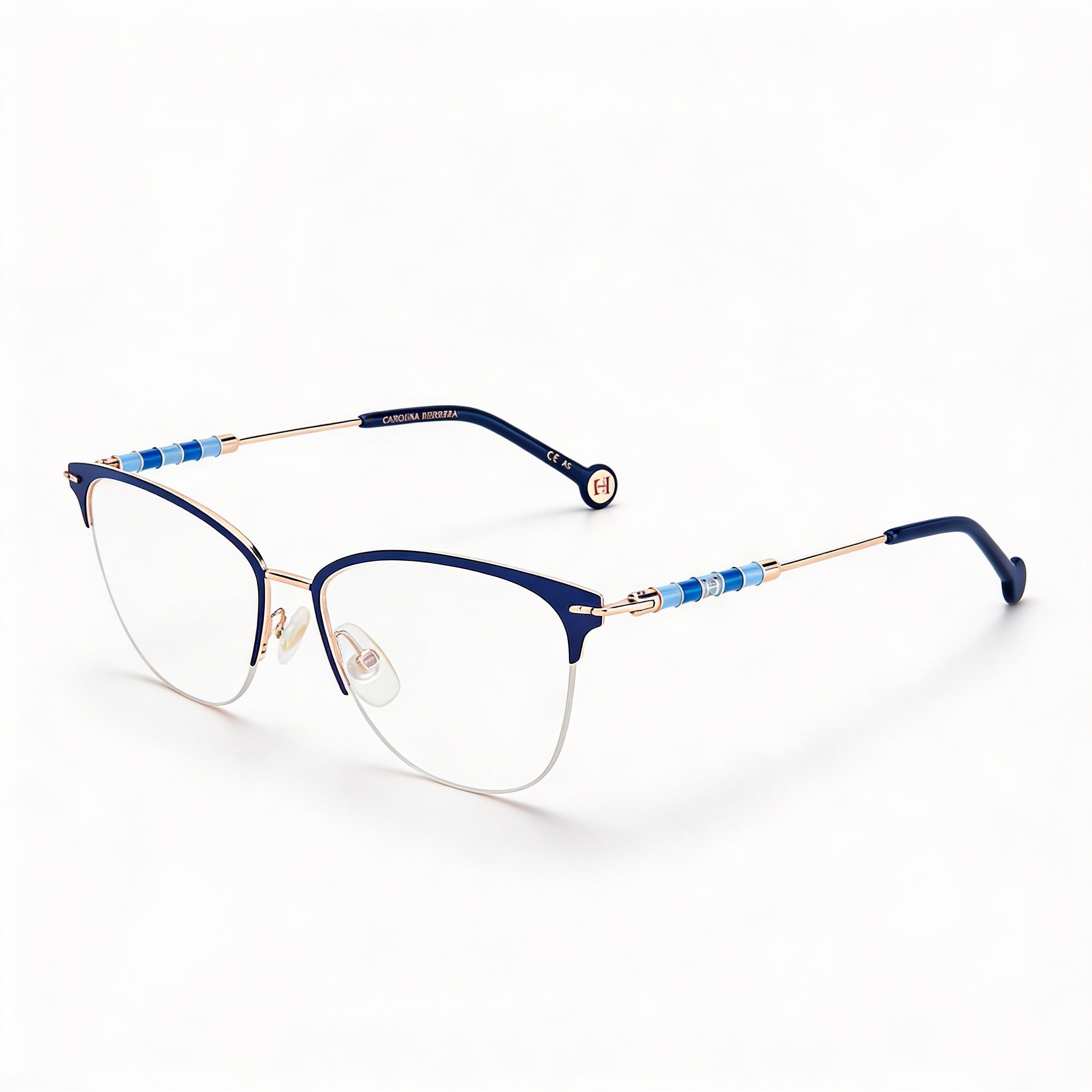 Gafas Carolina Herrera Ch 0038 para Mujer de Acero Inoxidable Oro Azul 54-17-140, Photo 1