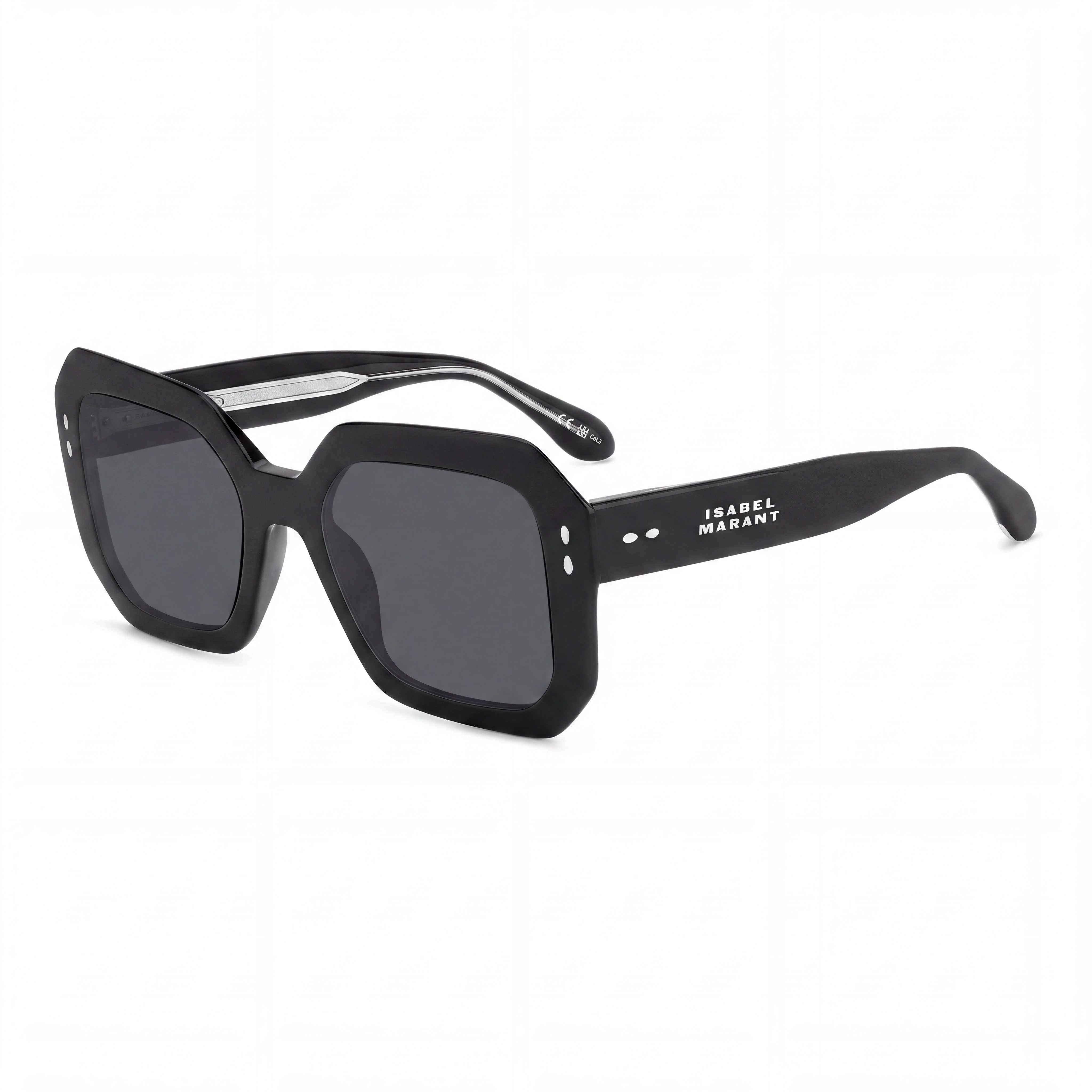 Isabel Marant Casual. Men's Black Metal Frame Sunglasses with Non-Polarized Black Polycarbonate Lenses, 59mm, Photo 1