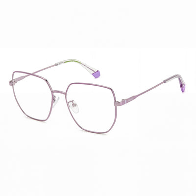 Polaroid Pld D508/G - Montura de gafas de acero inoxidable color lila para mujer con lentes de policarbonato (53-17-145 mm)