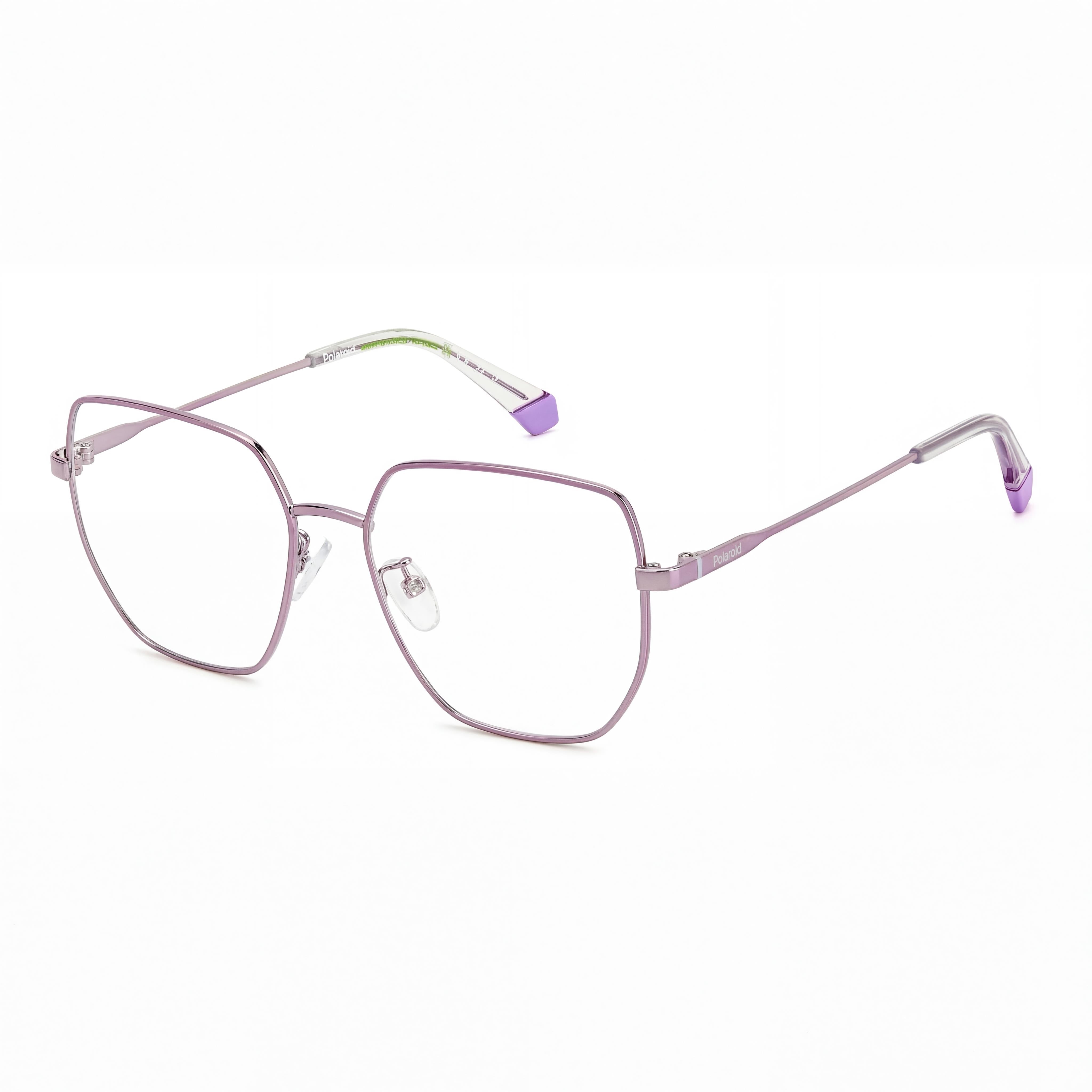 Polaroid Pld D508/G Women's Lilac Stainless Steel Optical Frames with Polycarbonate Lenses 53-17-145mm, Photo 1