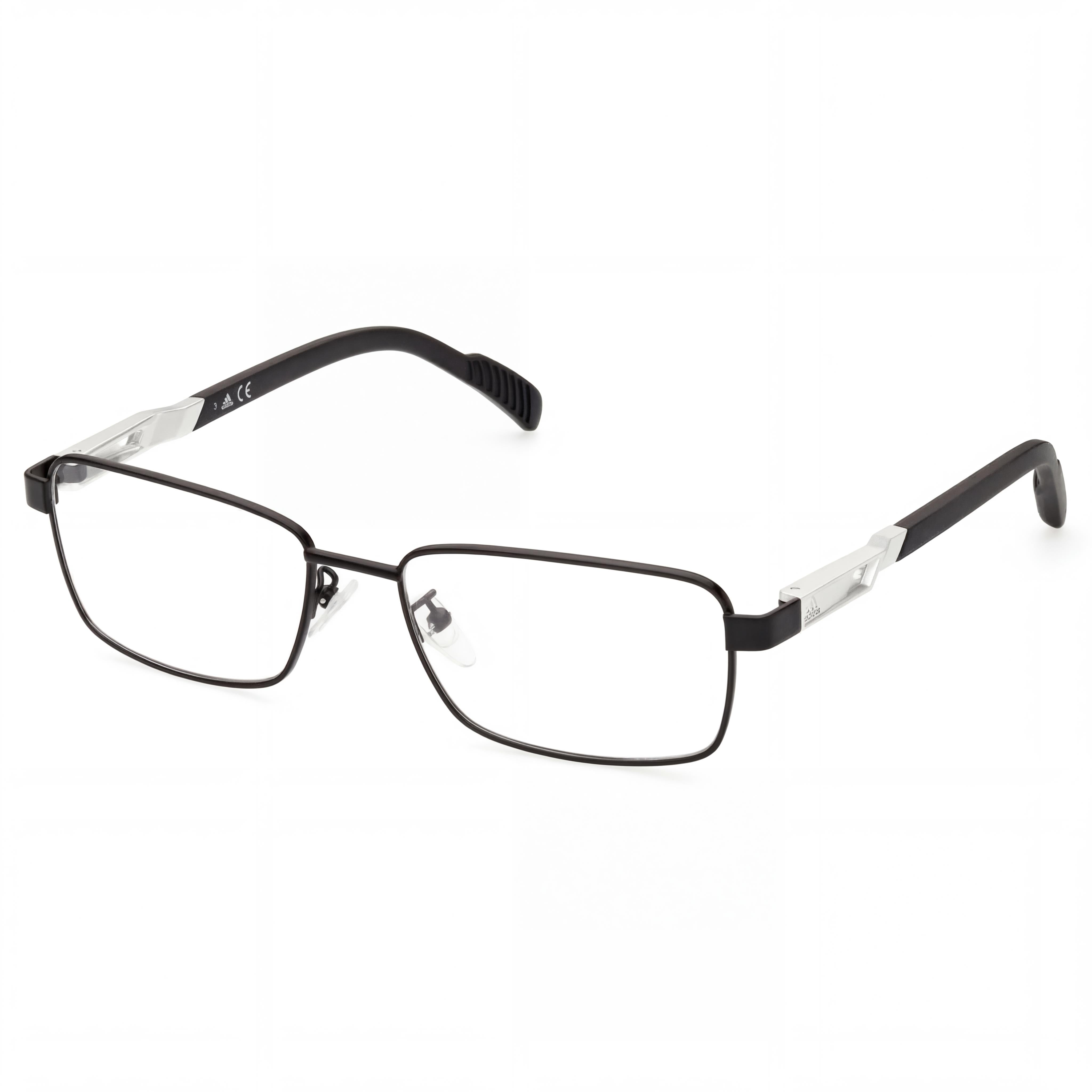 Adidas Sp5025 Men's Matte Black Metal Frame with Clear Polycarbonate Lenses Eyewear 55mm, Photo 1