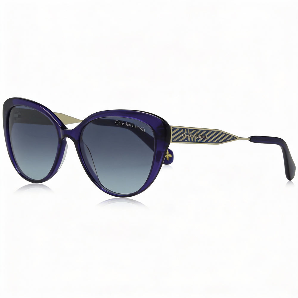 Christian Lacroix Cl Women's Plastic Gradient Sunglasses, Crystal Navy Grey Frame, Grey Lenses