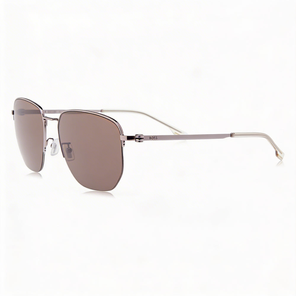 Hugo Boss Modern Style Unisex Ruthenium Stainless Steel Frame UV Protection Sunglasses 57mm
