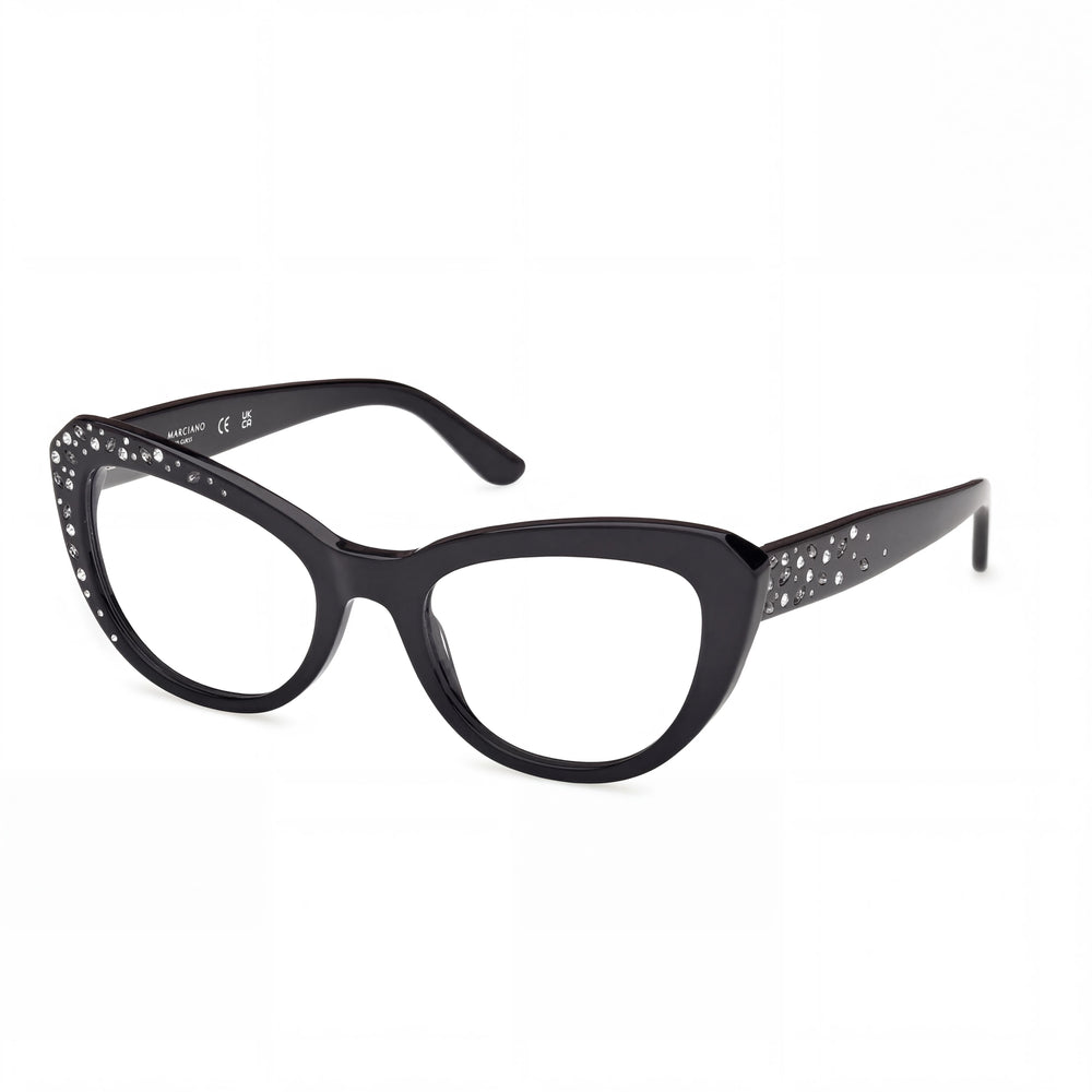 GUESS by Marciano Gm50016 Women's Shiny Black Plastic Non- Sunglasses 53-20-140