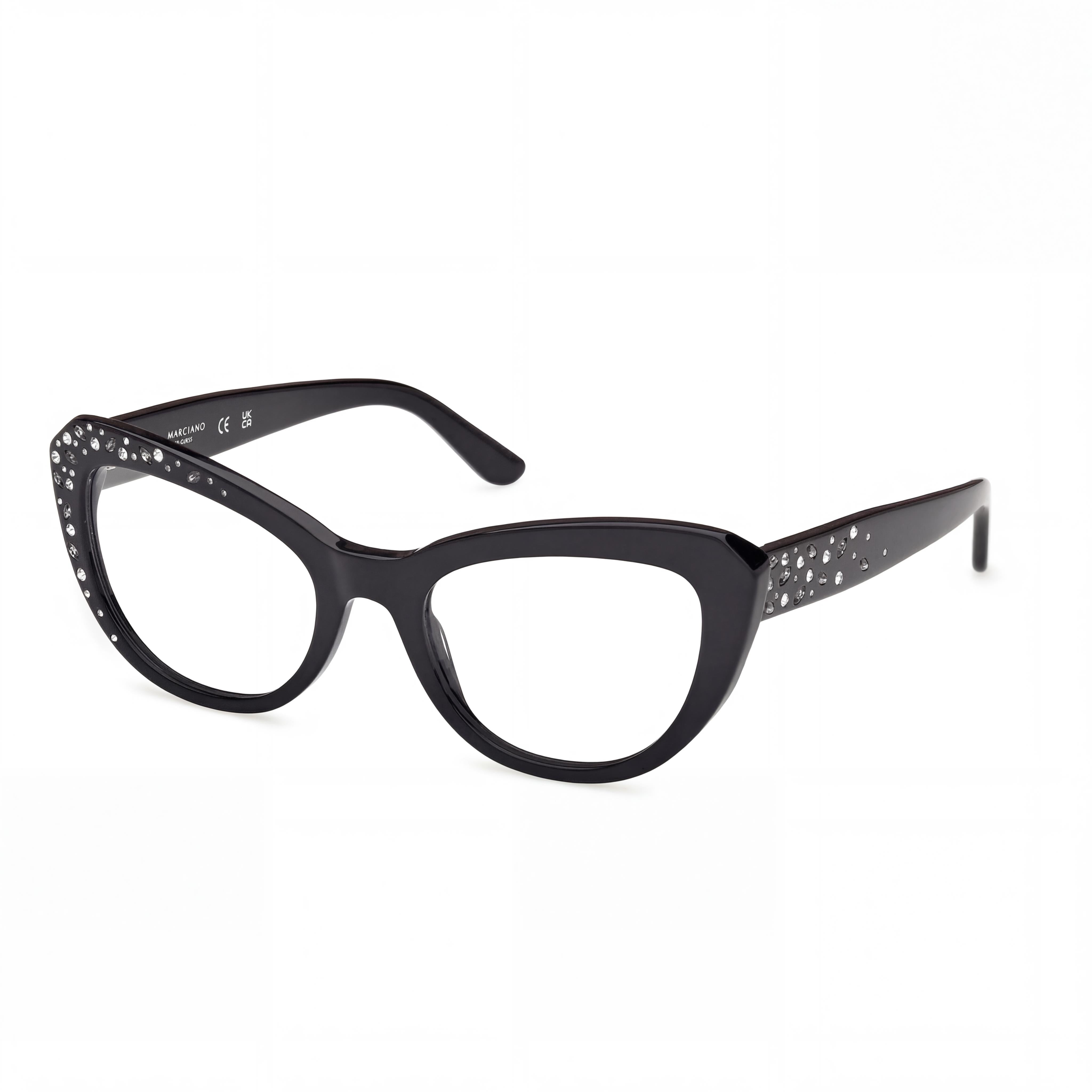 GUESS by Marciano Gm50016 Women's Shiny Black Plastic Non- Sunglasses 53-20-140, Photo 1