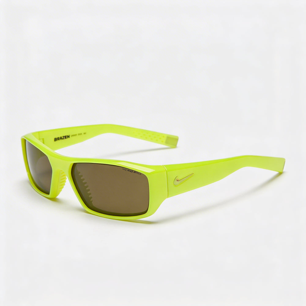 Gafas de sol unisex Nike Brazen Ev0571, montura de acetato negro, lentes grises no polarizadas con protección UV de 60 mm