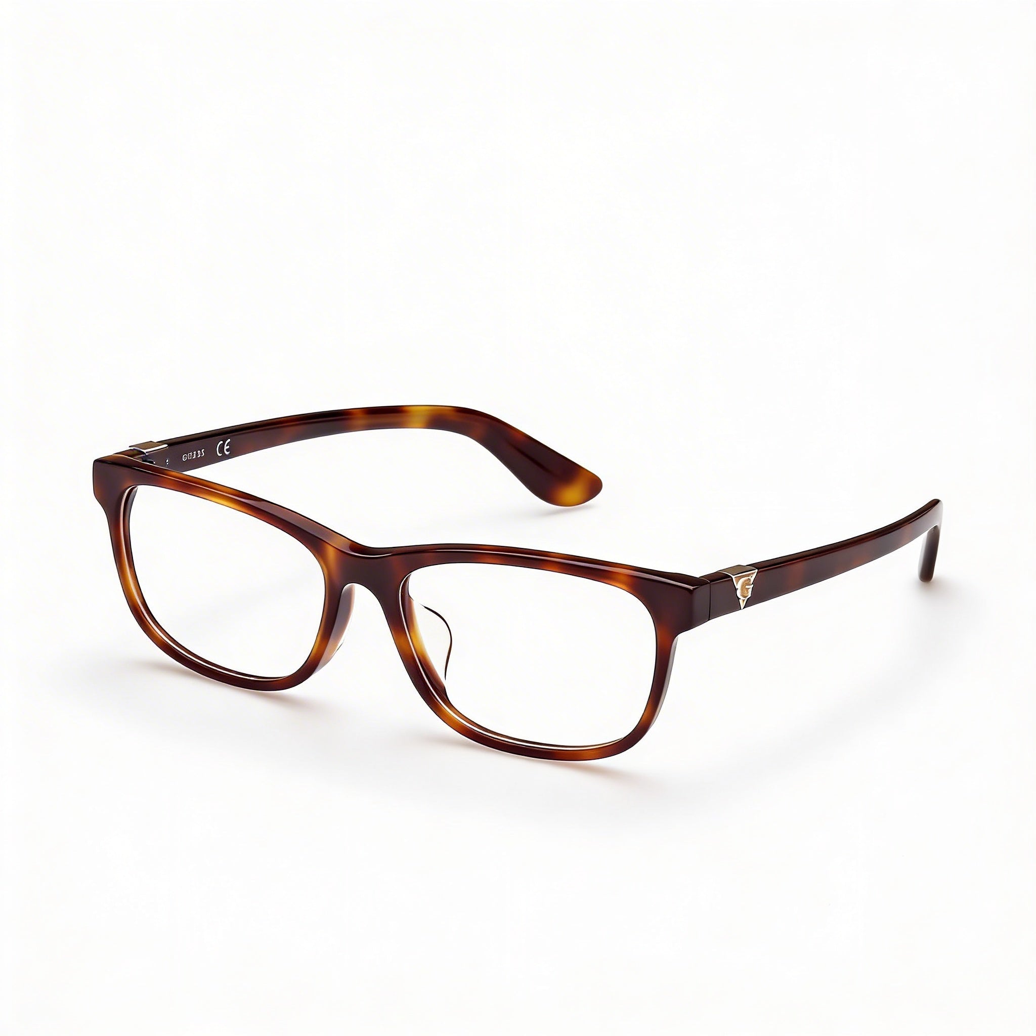 Monturas ópticas GUESS para hombre en color Havana oscuro con lentes transparentes de demostración. Las lentes se pueden reemplazar por lentes graduadas personalizadas., Photo 1