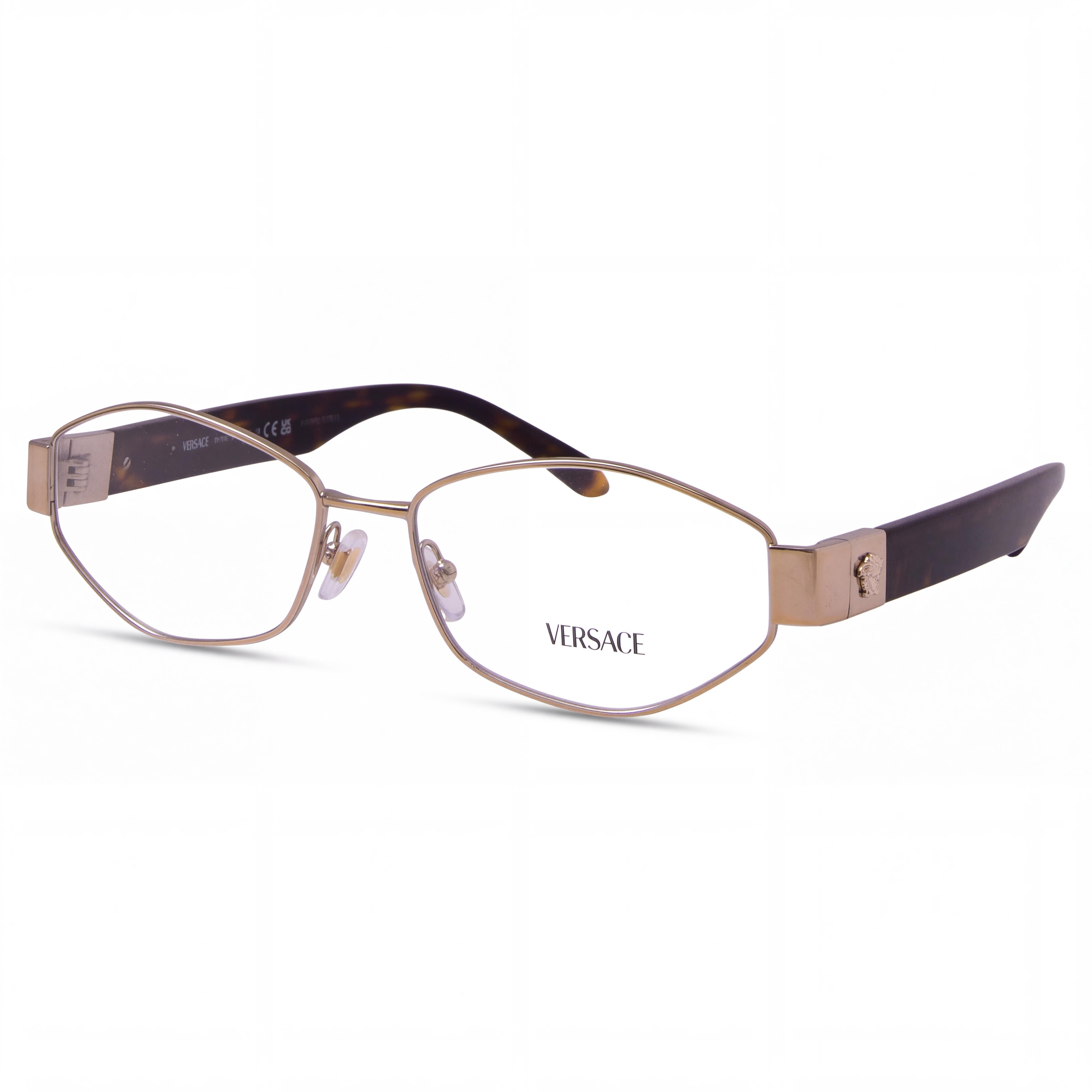 Versace Classic Women's Pale Gold Metal Optical Eyeglasses Frame 53mm Lens, 16mm Bridge, 140mm Temple, Photo 1