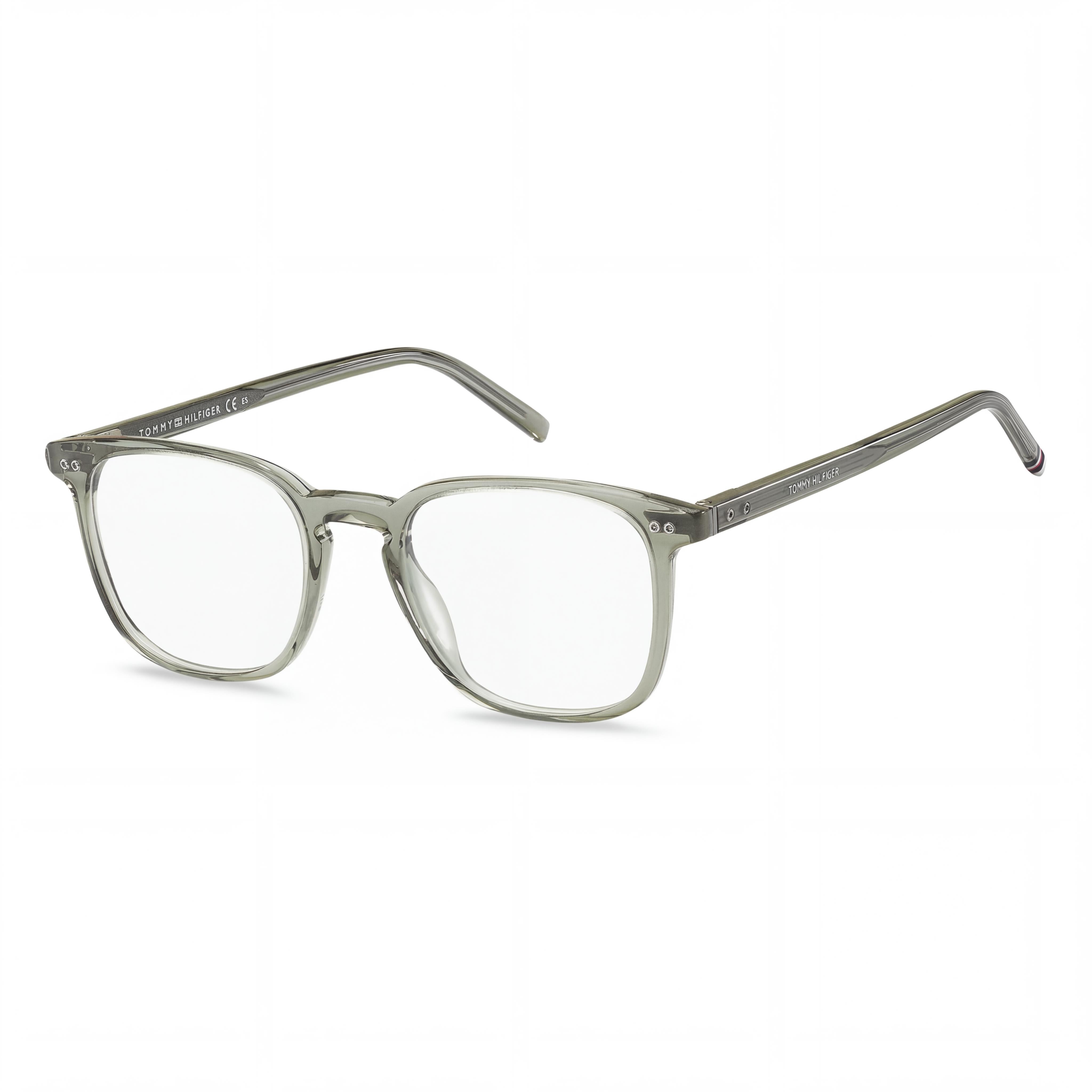 Tommy Hilfiger Modern Men's Square Transparent Sage Green Acetate Eyeglasses 51mm, Photo 1