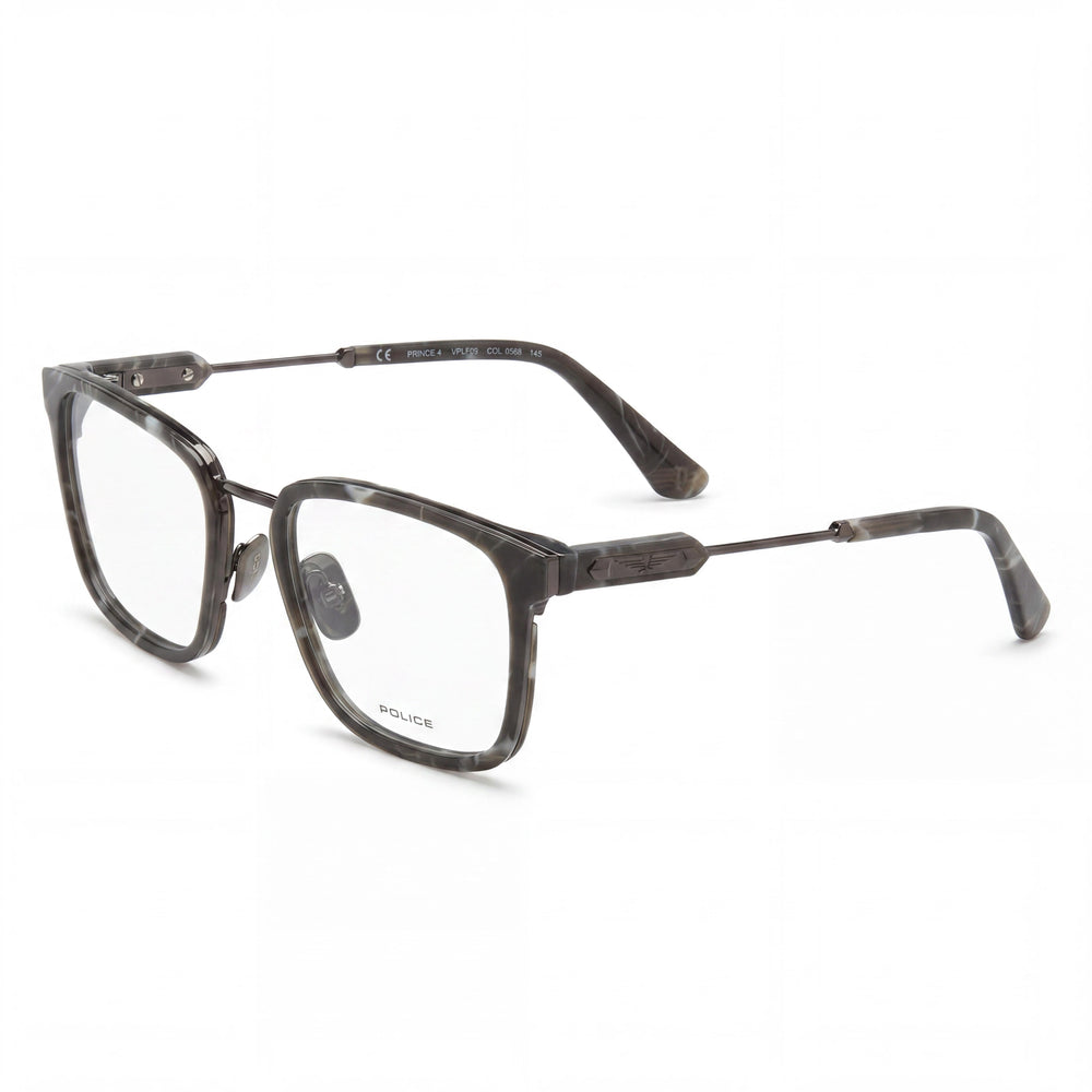 Police Classic Men's Shiny Gun Frame Plastic Lens Eyeglasses