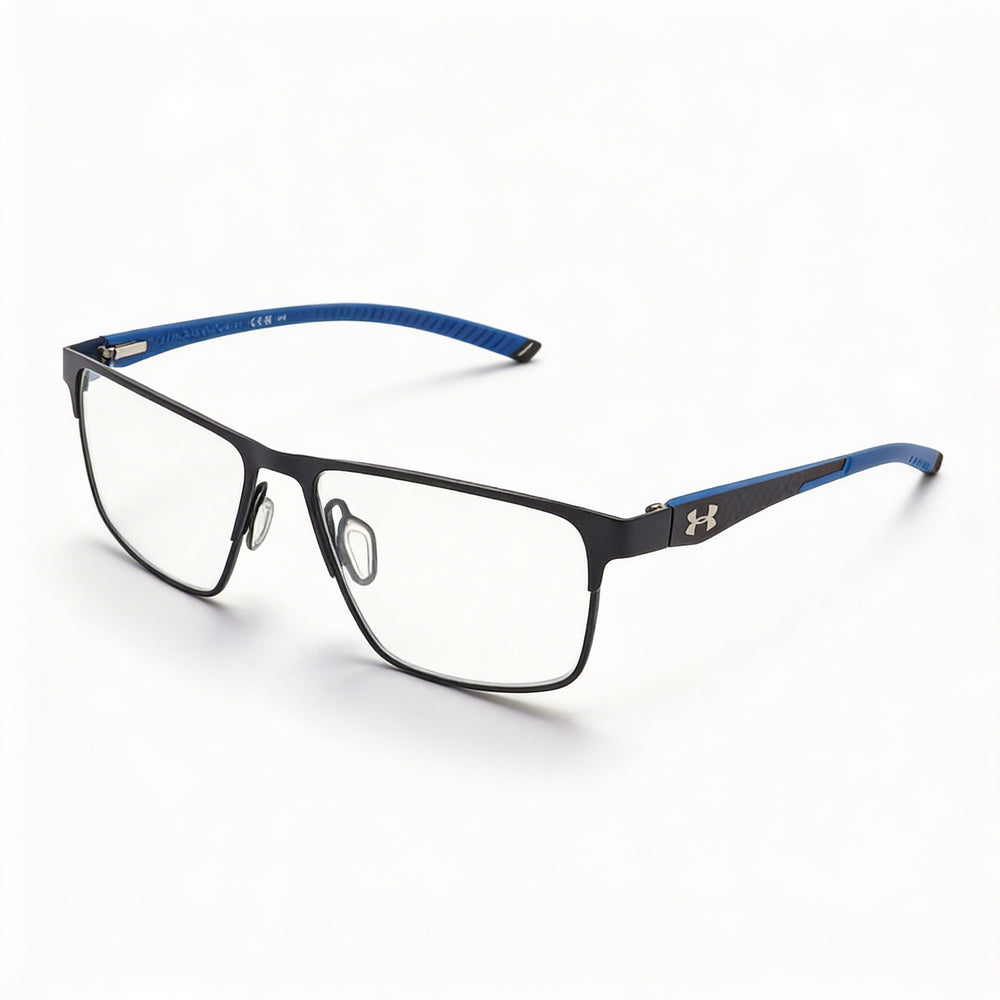 Under Armour Casual Men's Sunglasses with Matte Black Blue Frame, Nylon Lenses, 54mm Lens Width