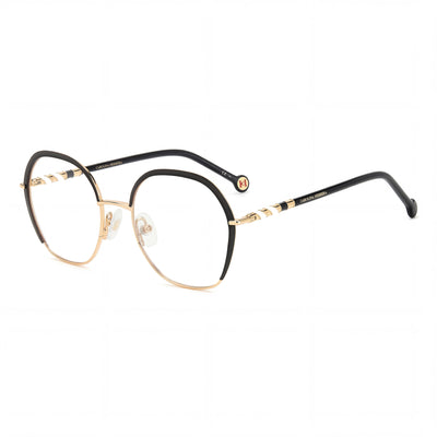 Gafas de sol modernas para mujer Carolina Herrera con montura de acero de aleación y lentes de policarbonato, oro negro, 52 mm