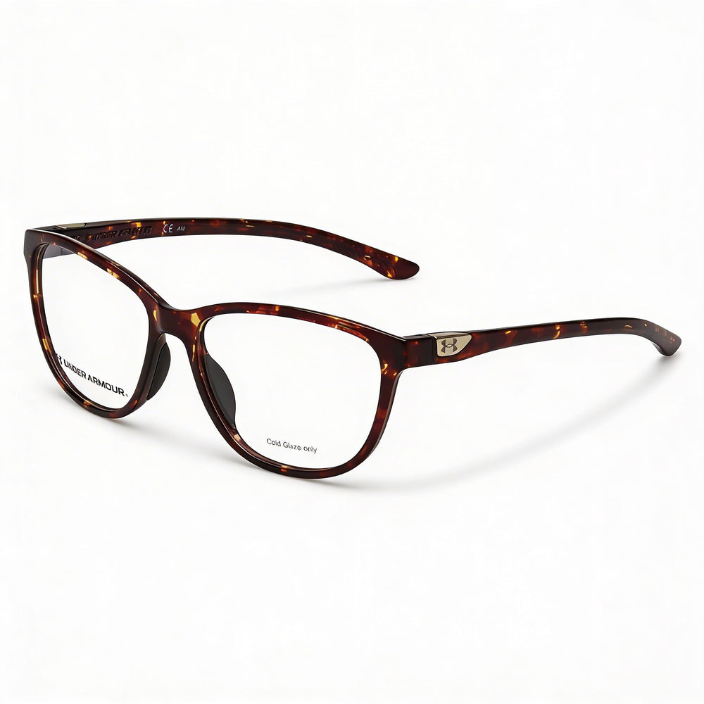 Monturas de gafas Under Armour Modern Havana Polyamide Inj Grill para mujer, lentes transparentes de demostración, aptas para prescripción médica, 54 mm